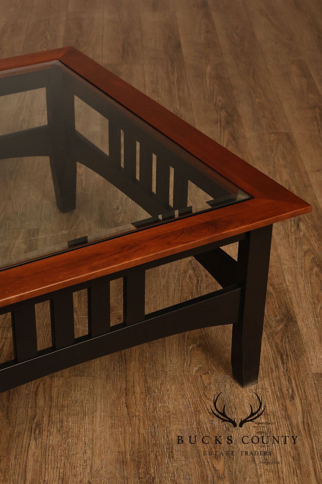 Ethan Allen American Impressions Cherry Glass Top Coffee Table