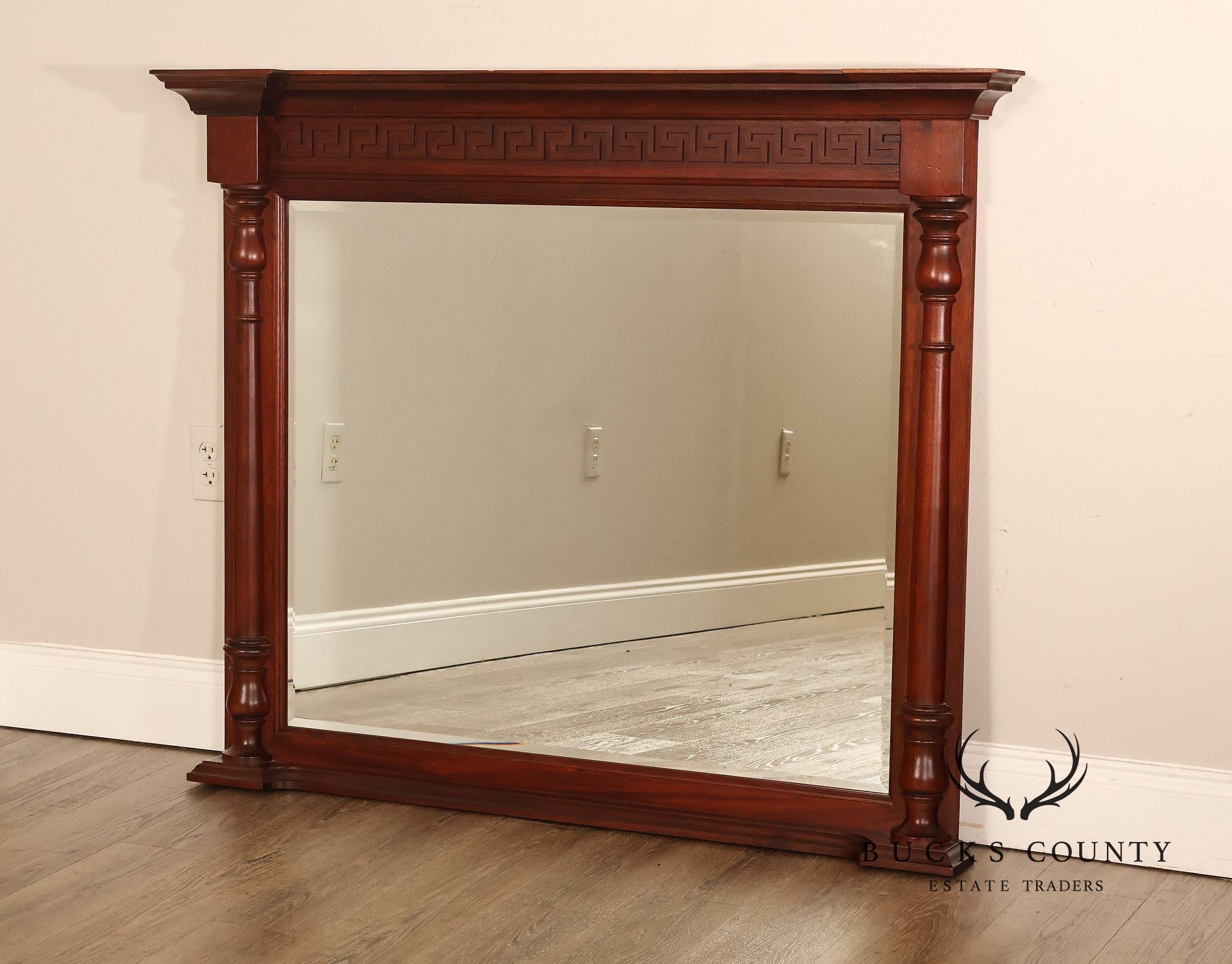 Neoclassical Style Carved Mahogany Wall Mirror