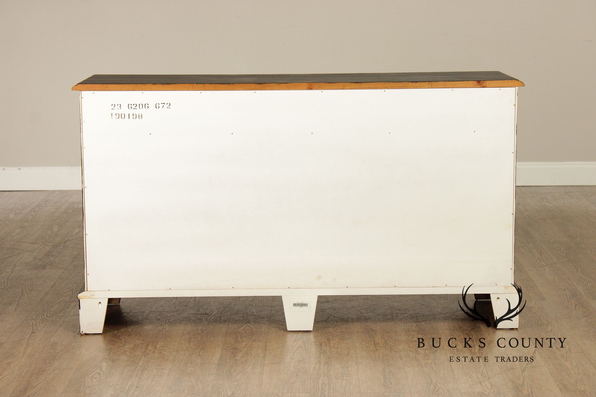 Ethan Allen Made In America Black Painted Three Drawer Buffet