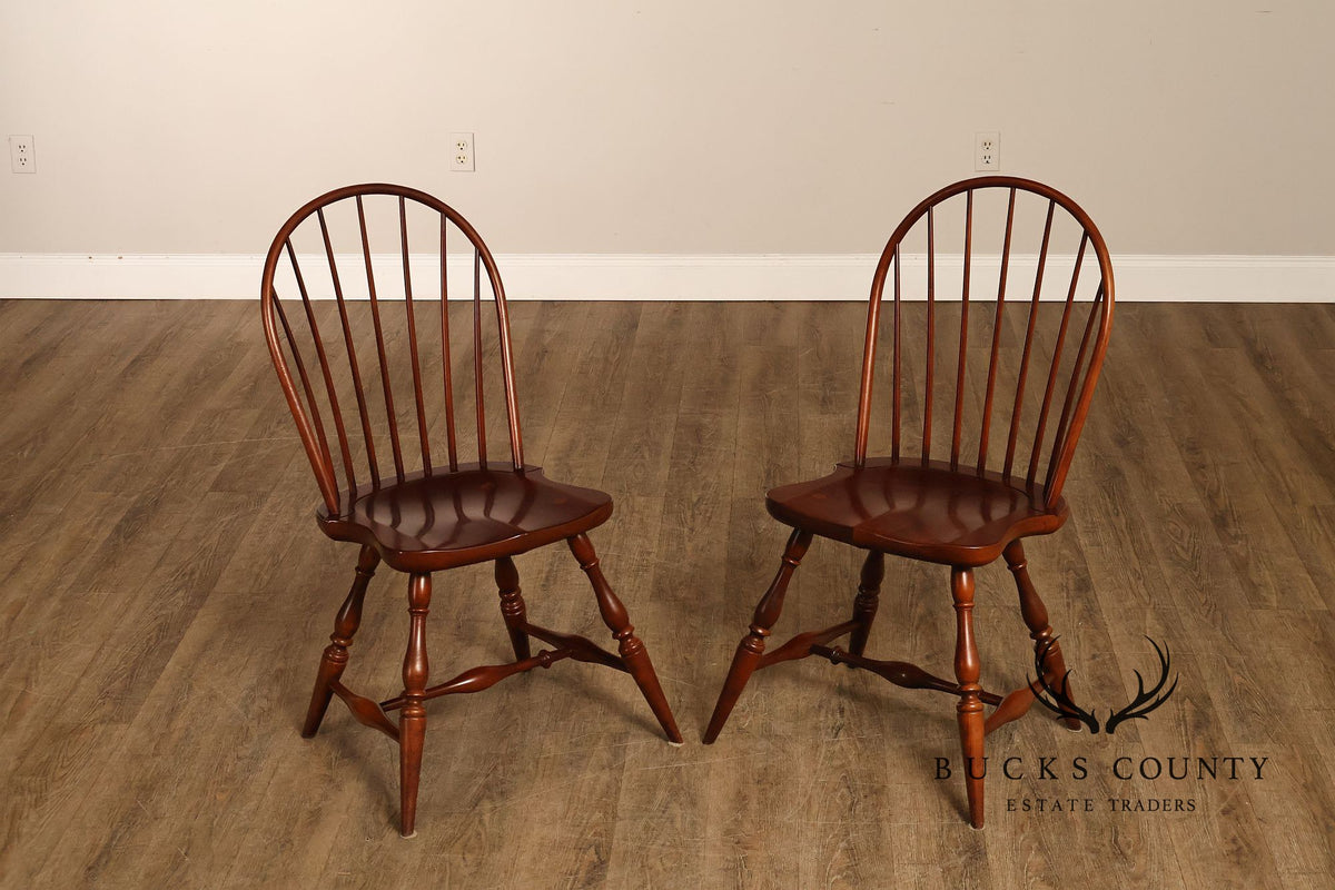 Frederick Duckloe & Bros Pair of Cherry Windsor Side Chairs