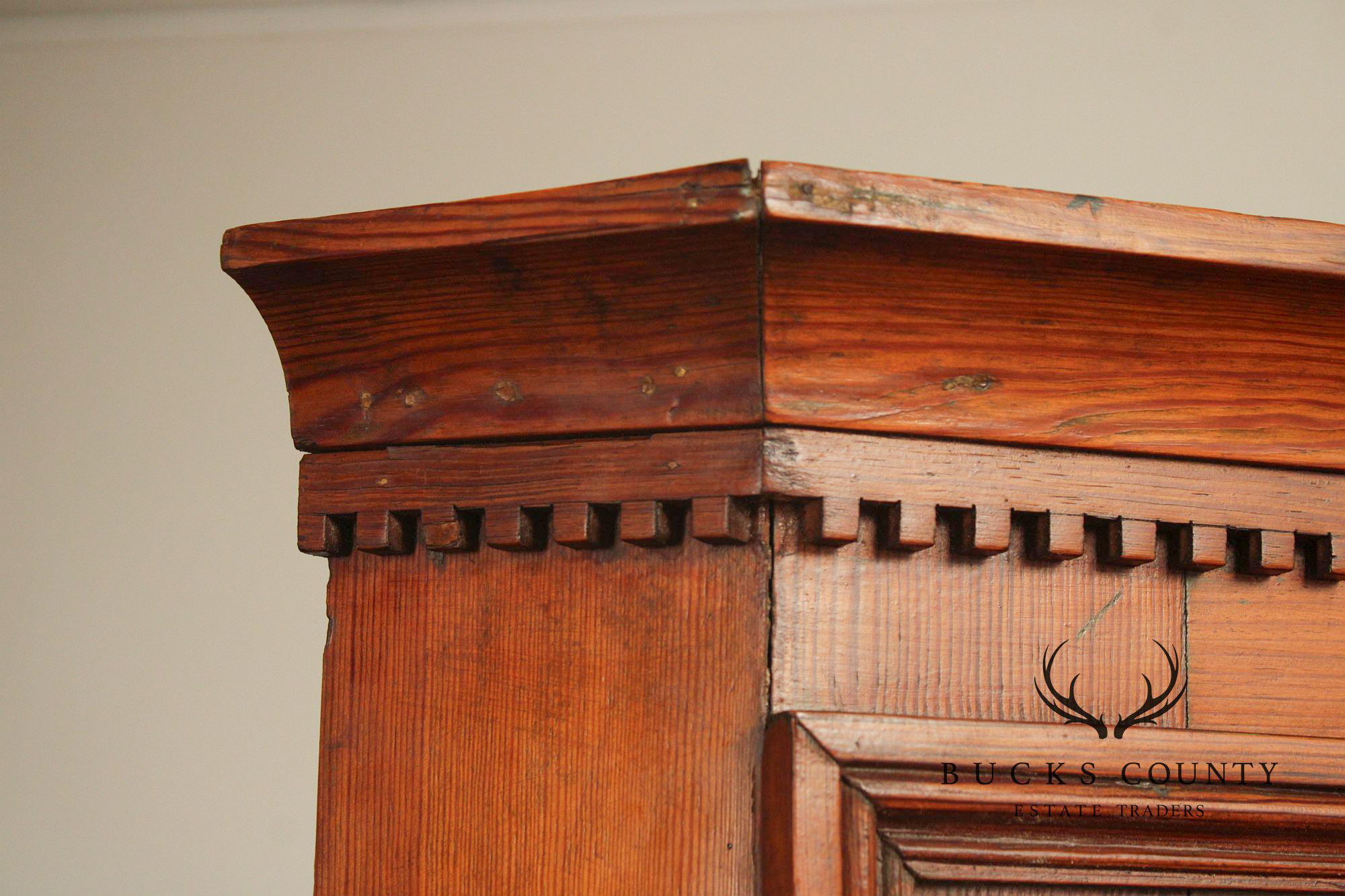 Antique Pine Corner Pantry Cupboard