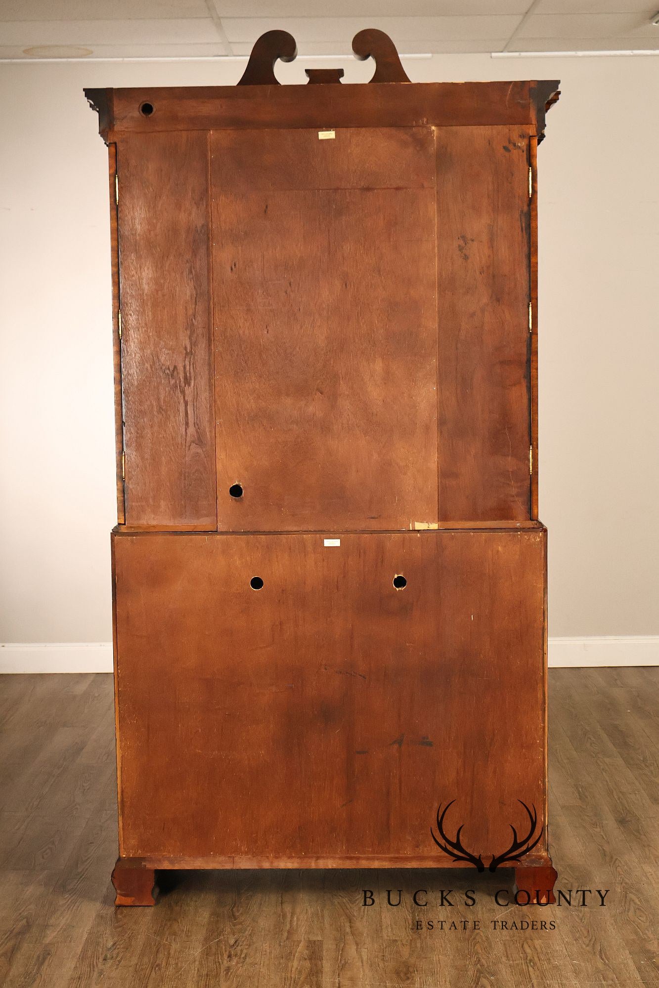 Maitland Smith Georgian Style Mahogany Secretary Bookcase