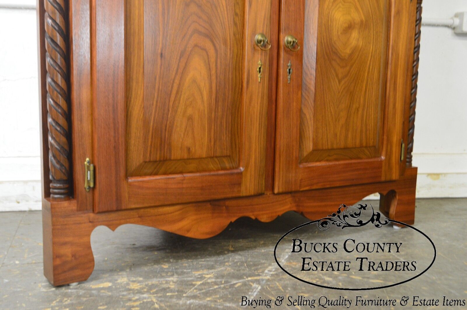 Chippendale Style Hand Crafted Solid Walnut Corner Cabinet