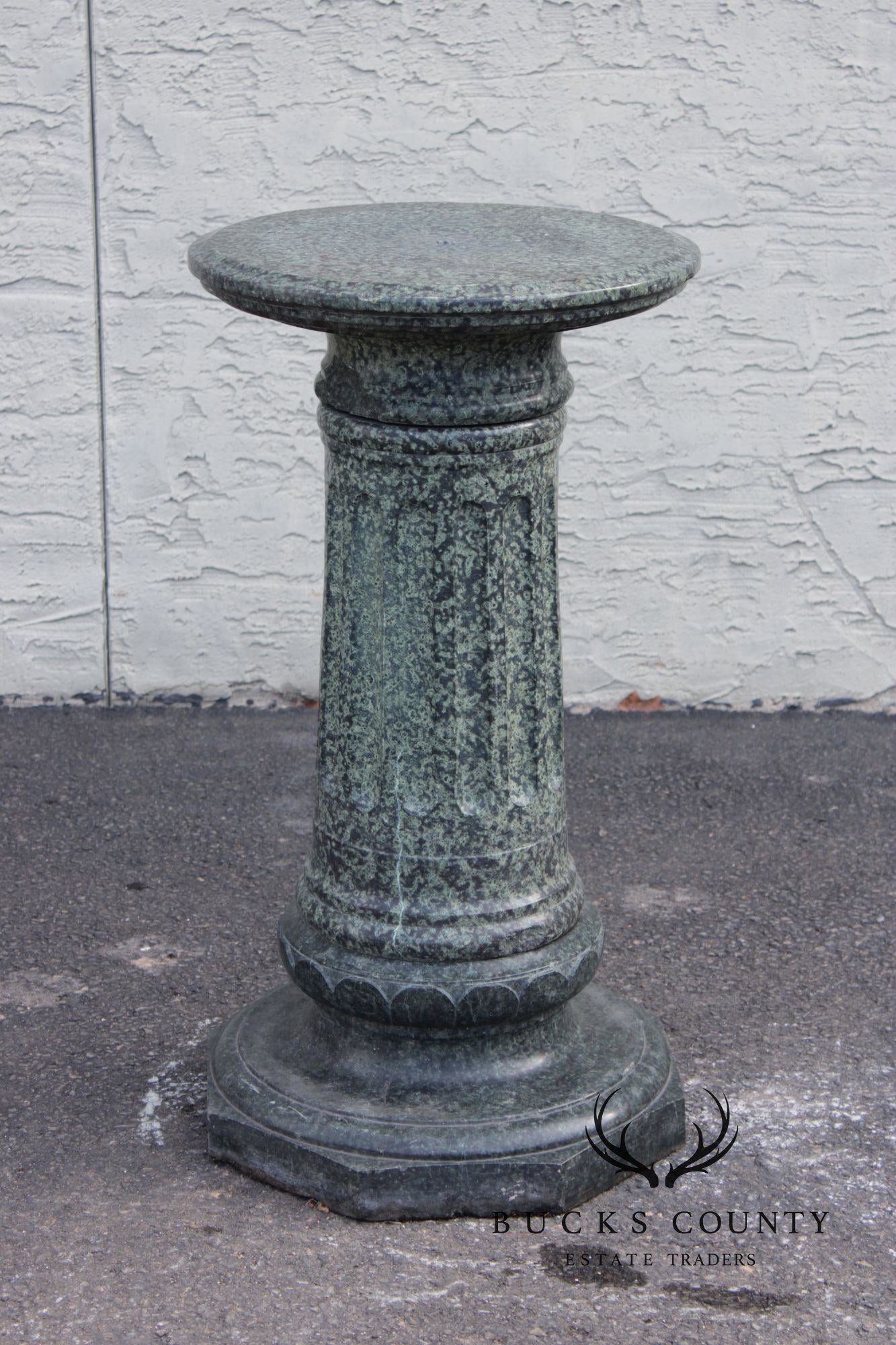 Vintage Carved Granite Pedestal Column