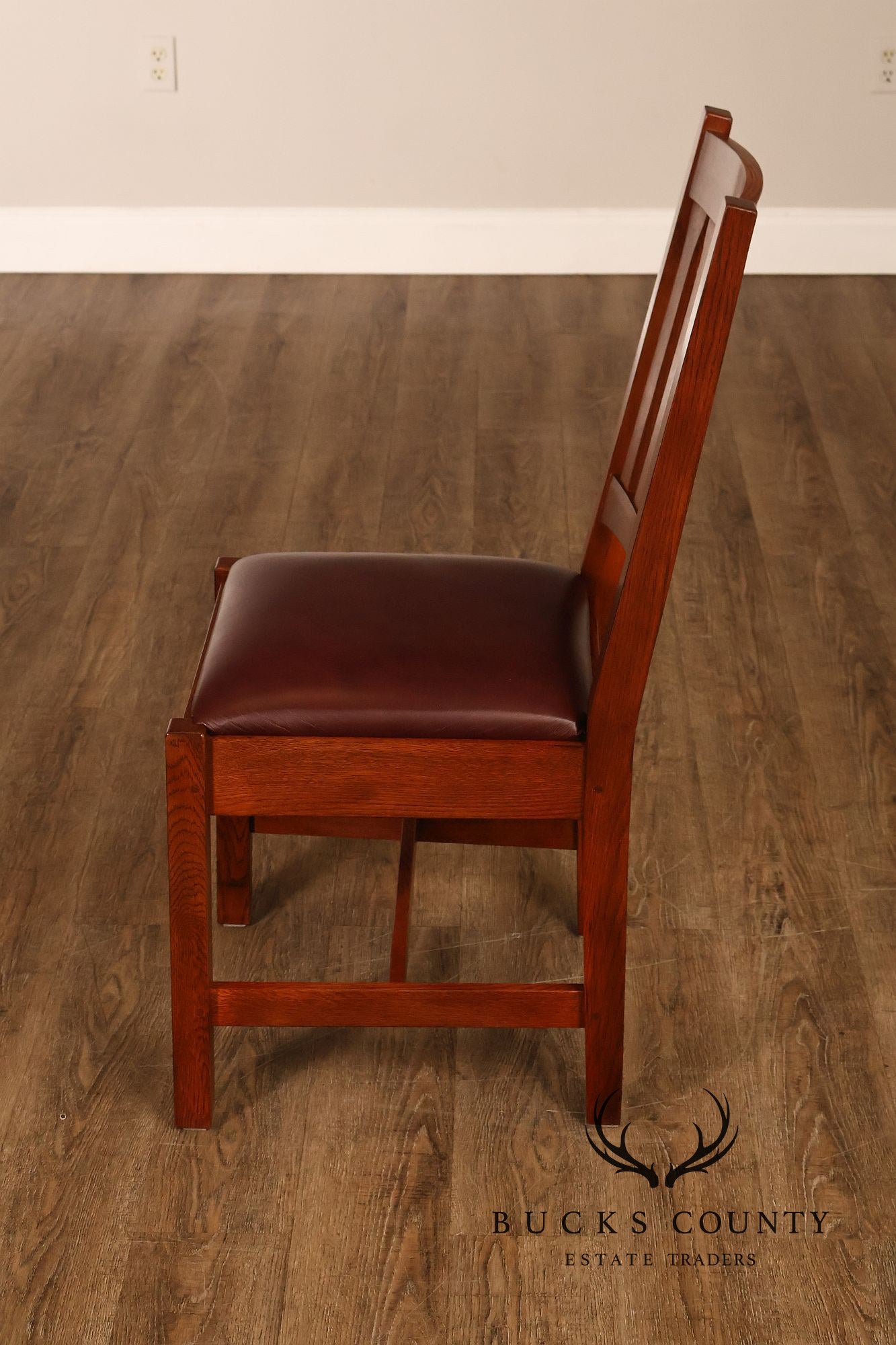 Stickley Mission Collection Set Of Four Oak Dining Side Chairs