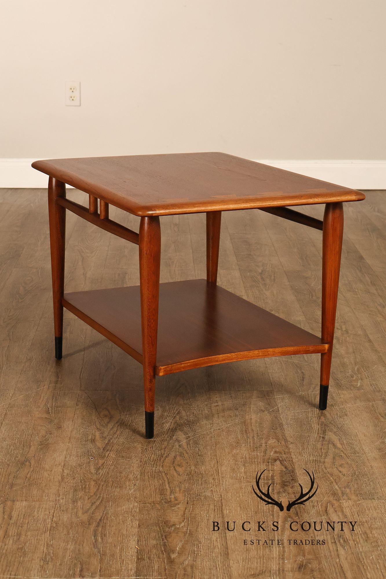 Lane Acclaim Mid Century Modern Walnut And Oak Two-Tier End Table