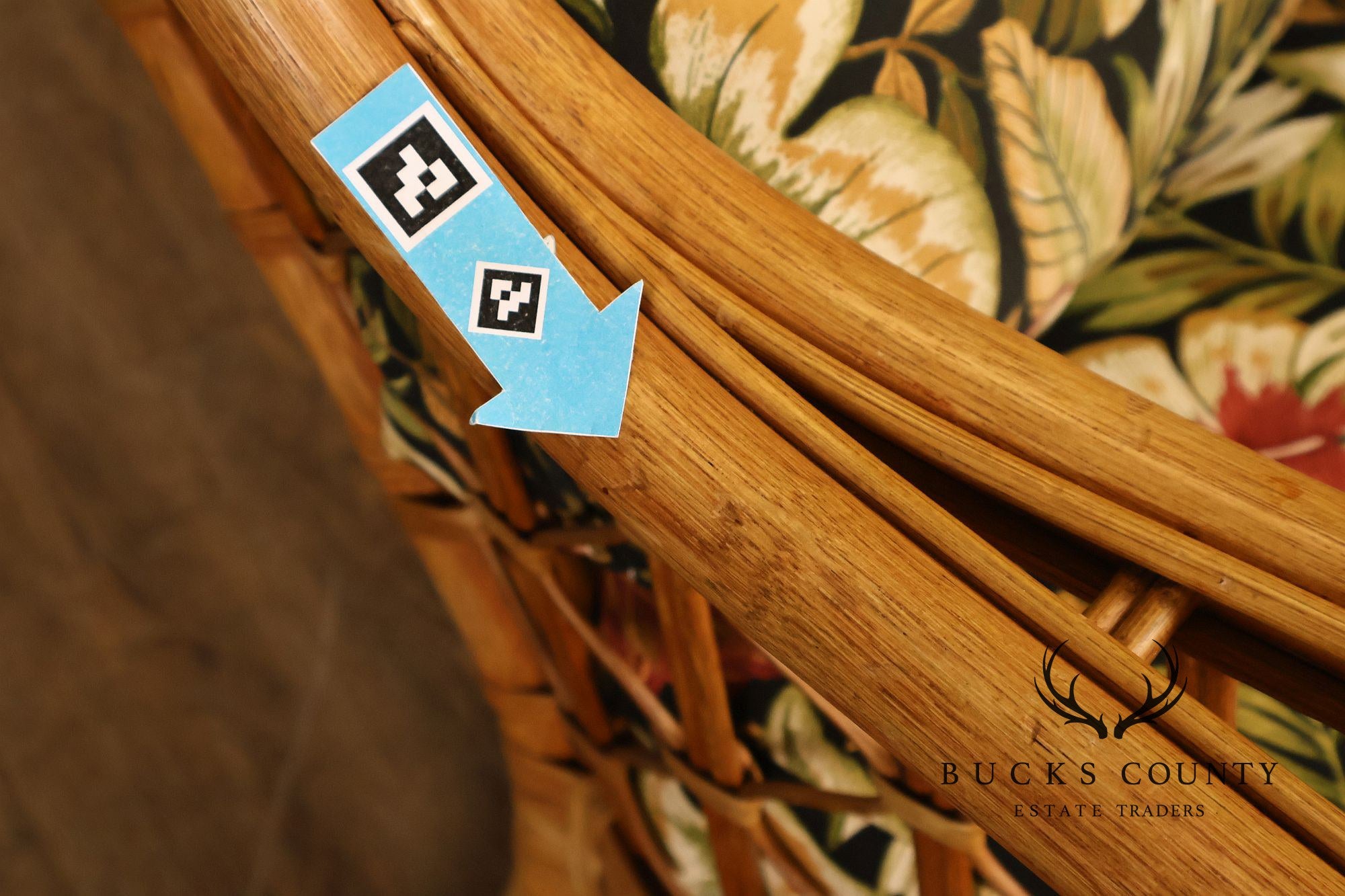 Lane Venture Wicker Lounge Chair With Tropical Upholstery