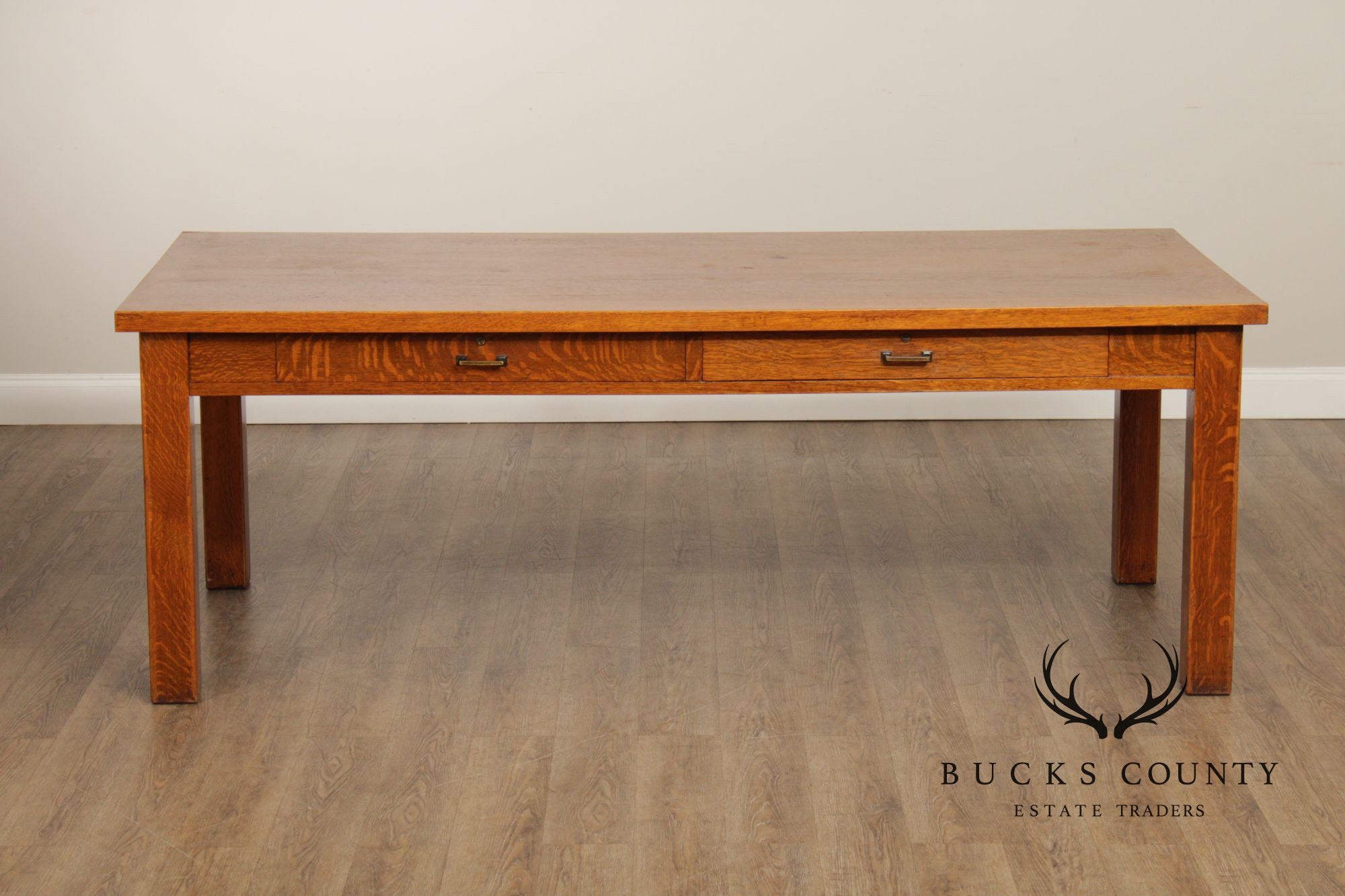 Stow & Davis Antique Mission Oak Dining Library Table