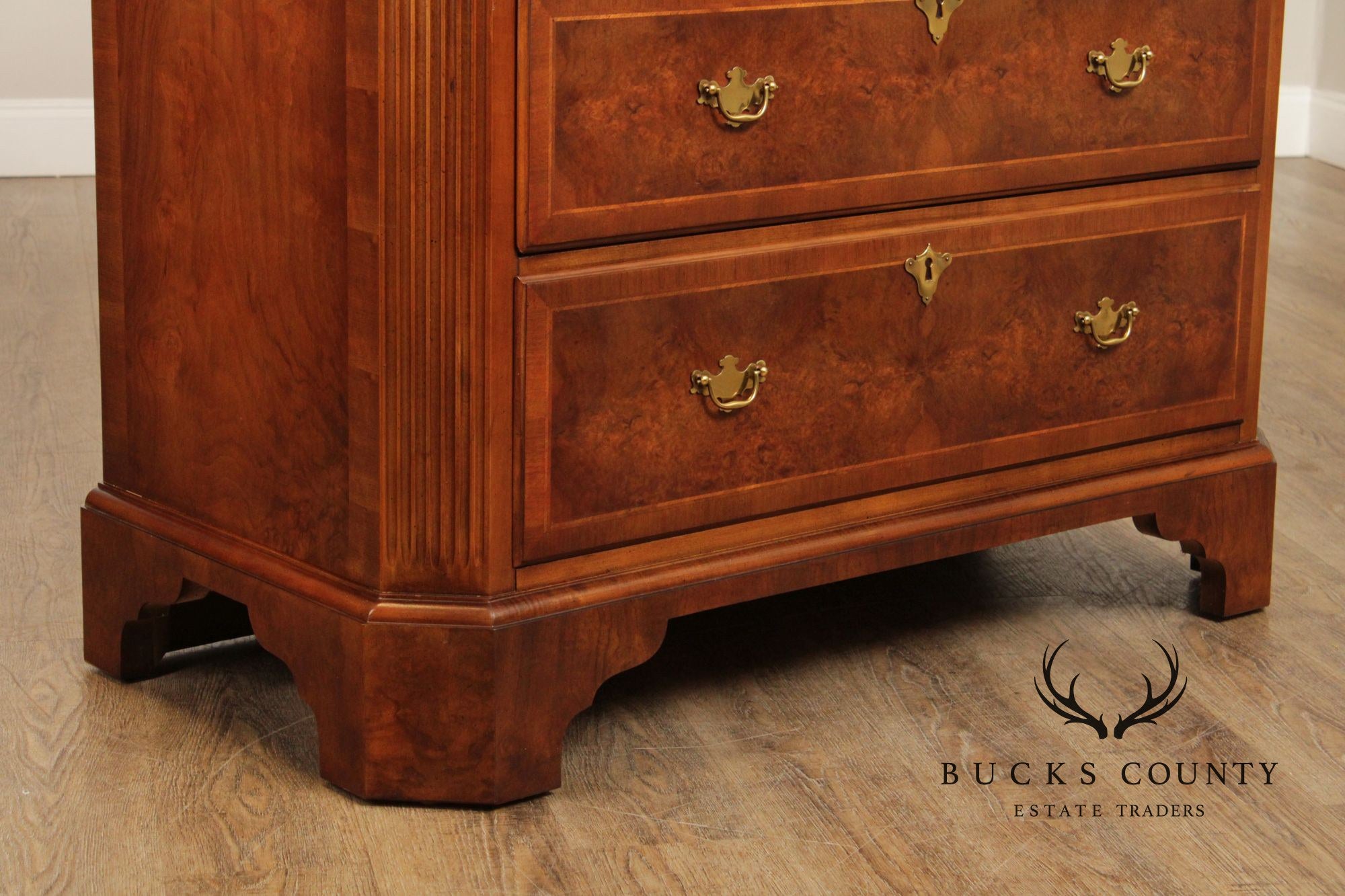 Century British National Trust Collection Burlwood Chest on Chest