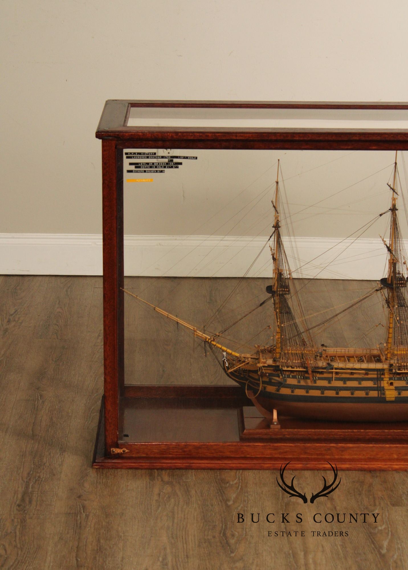 Model Ship 'HMS Victory' In Wooden Display Case