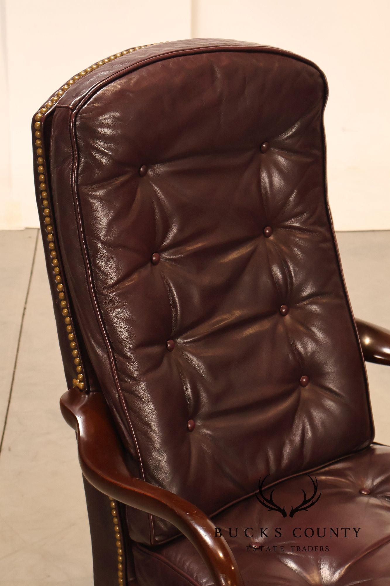Hancock & Moore Vintage Burgundy Leather Executive Office Chair