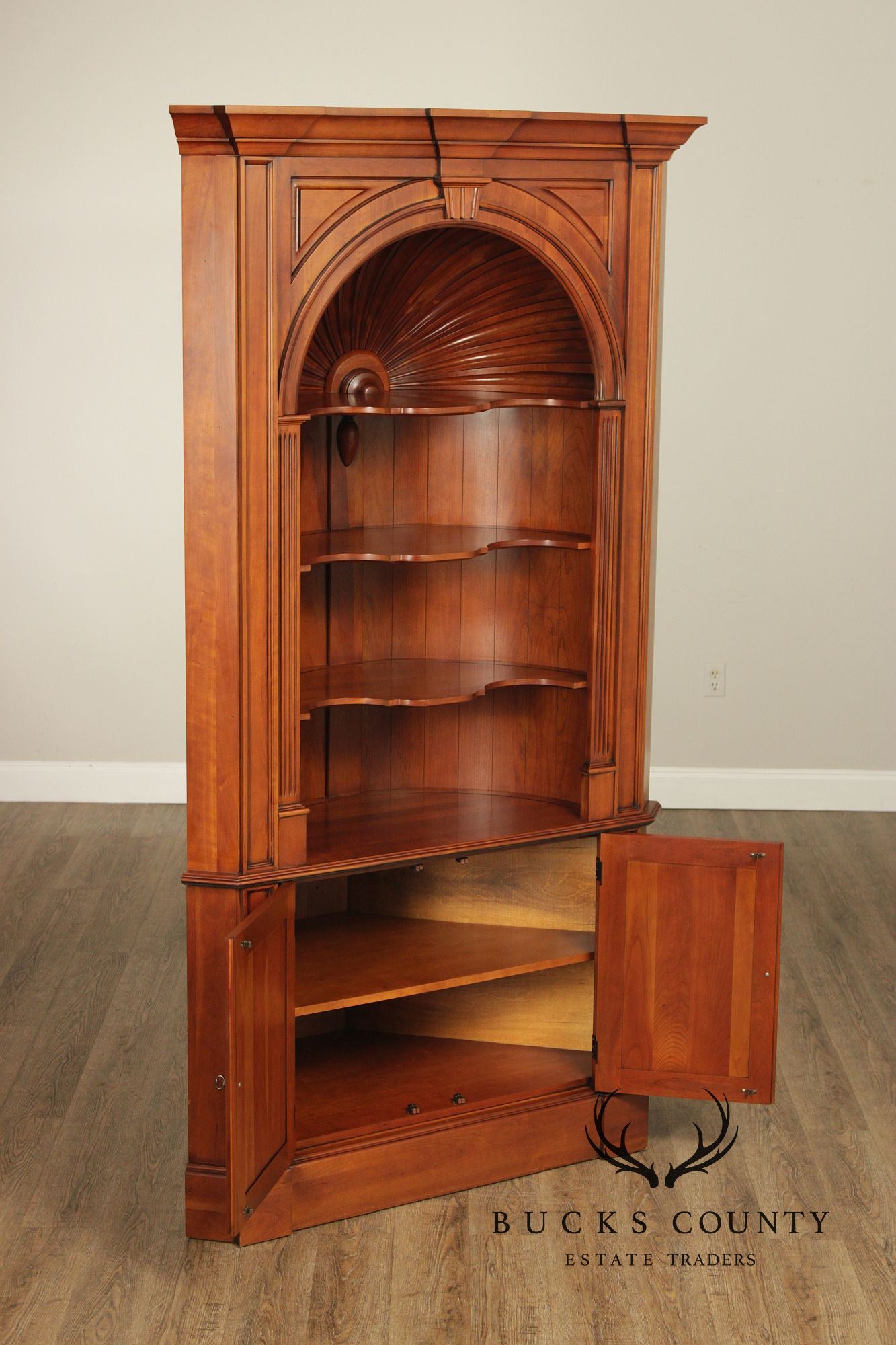 Harden Chippendale Style Cherry Corner Bookcase
