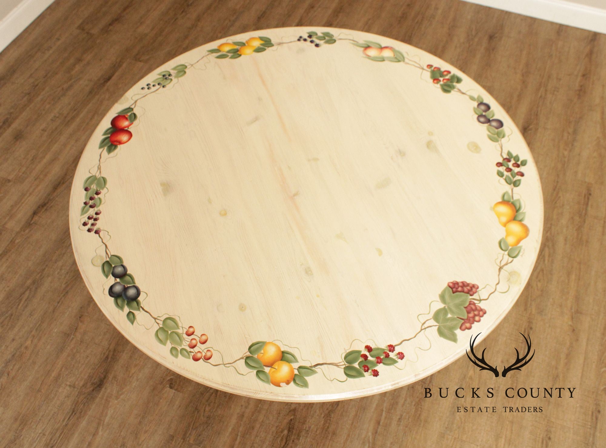 Custom Quality Hand Painted Pine Round Dining Table