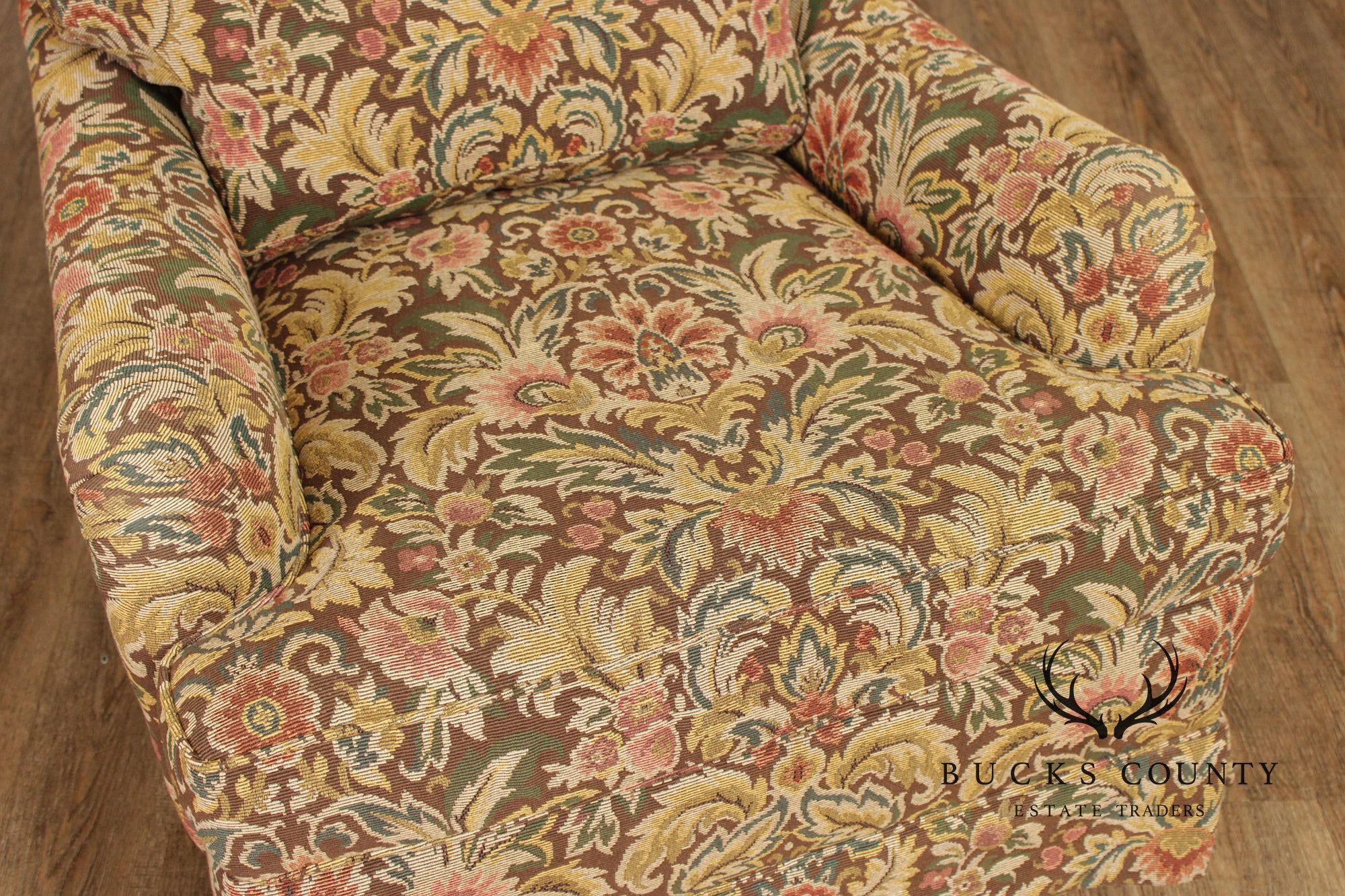 TRS Furniture Traditional Floral Upholstered Club Chair And Ottoman