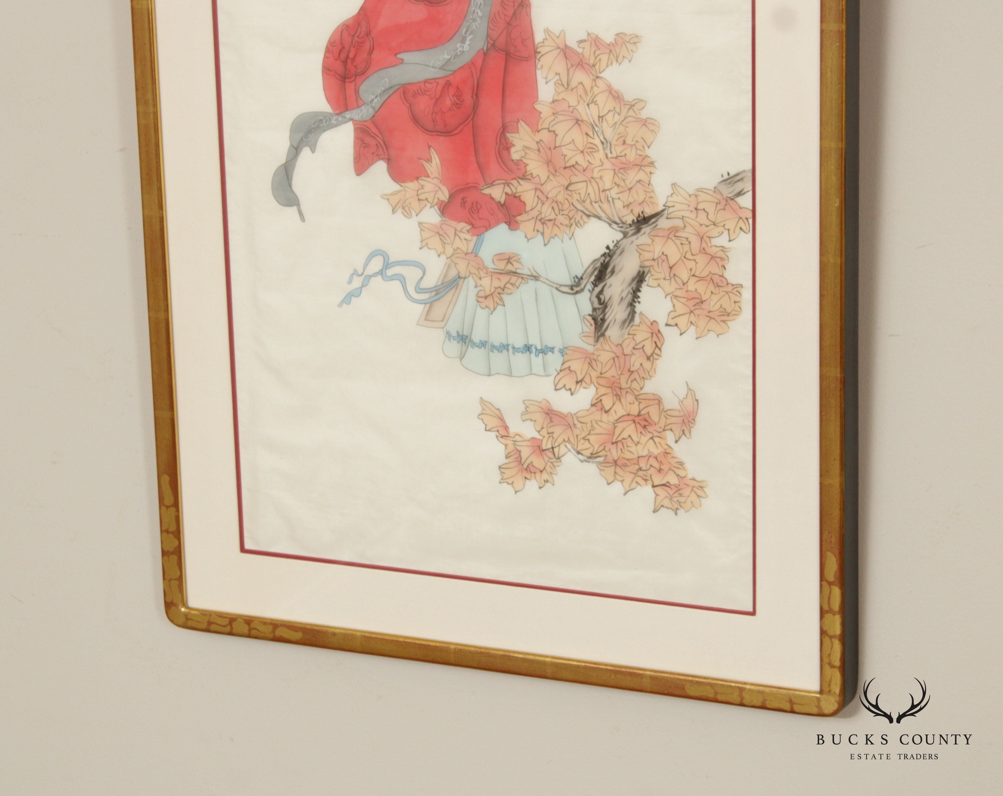 Chinese Framed Print, 'Wang Zhaojun' Chinese Beauty Framed Print