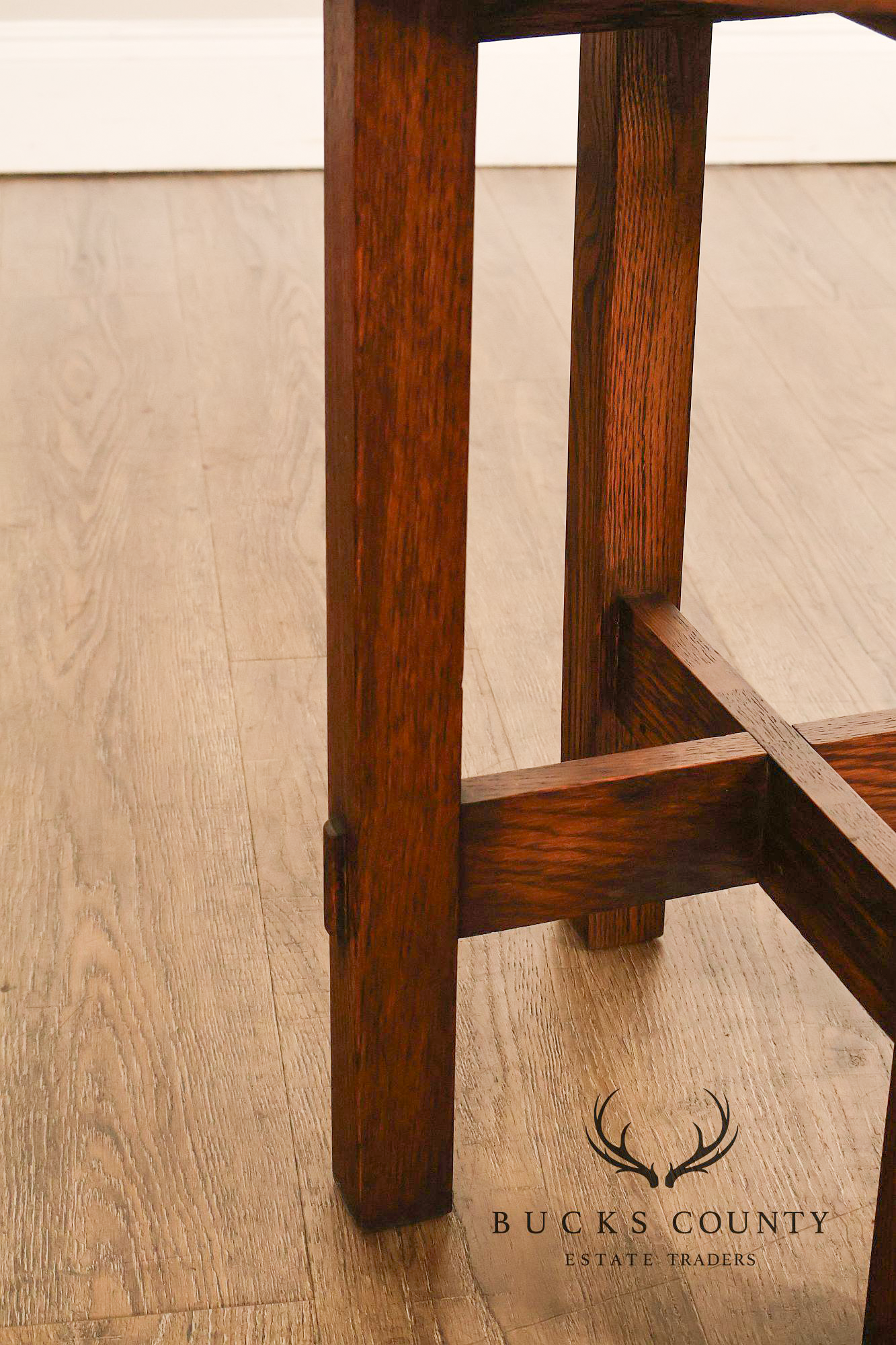 Arts And Crafts Style Round Oak Lamp Table