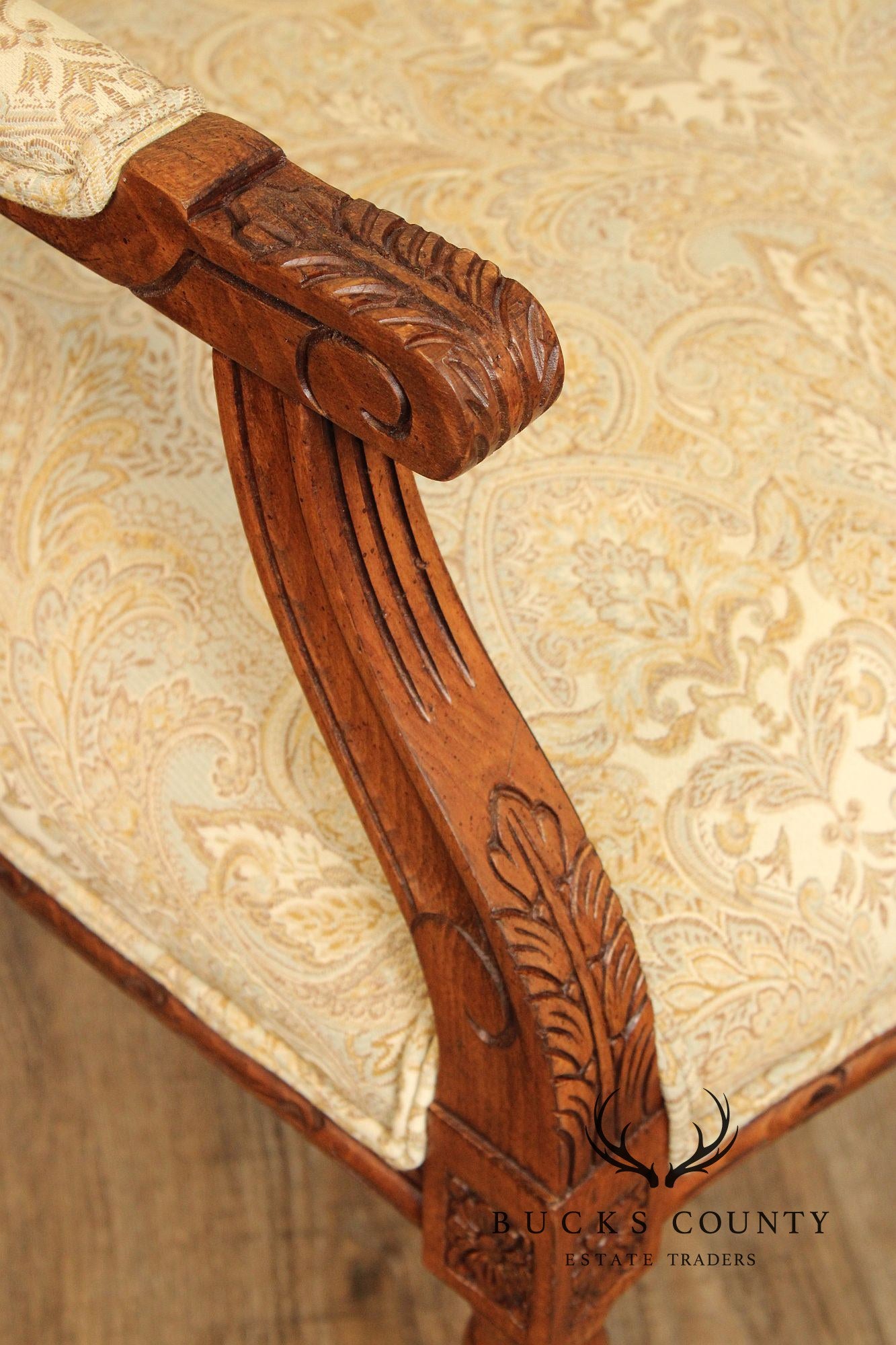 Ethan Allen French Louis XVI Style Pair Of Fauteuil Armchairs