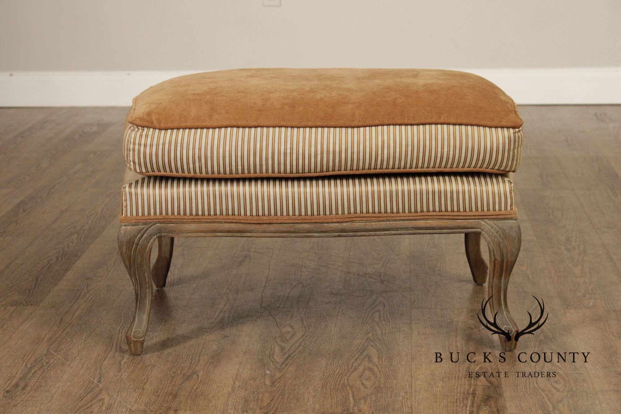 Restoration Hardware French Louis XV Style Pair of Marseilles Ottomans