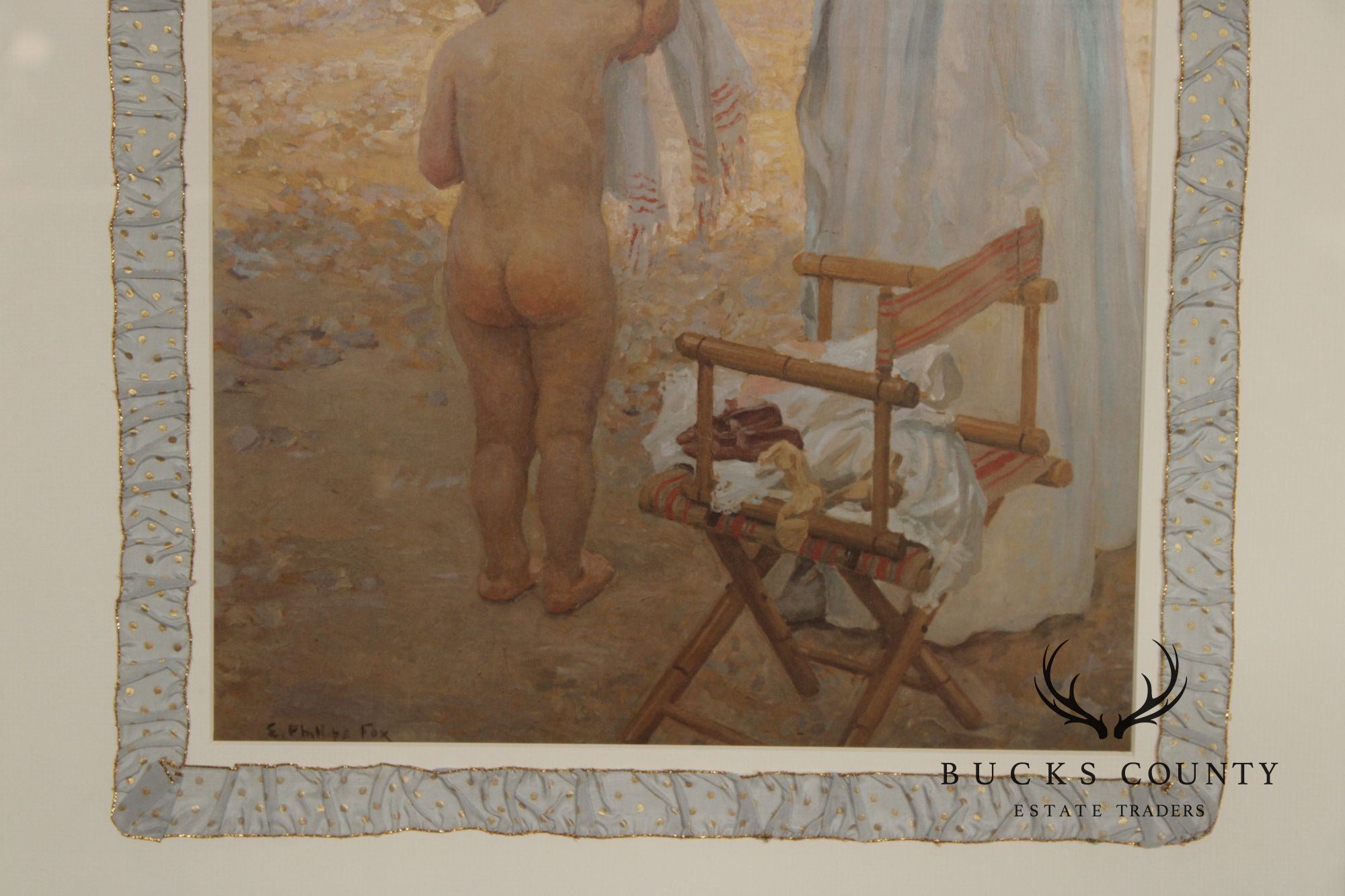 E. Phillips Fox Custom Framed Impressionist Print, 'L’heure Du Bain'