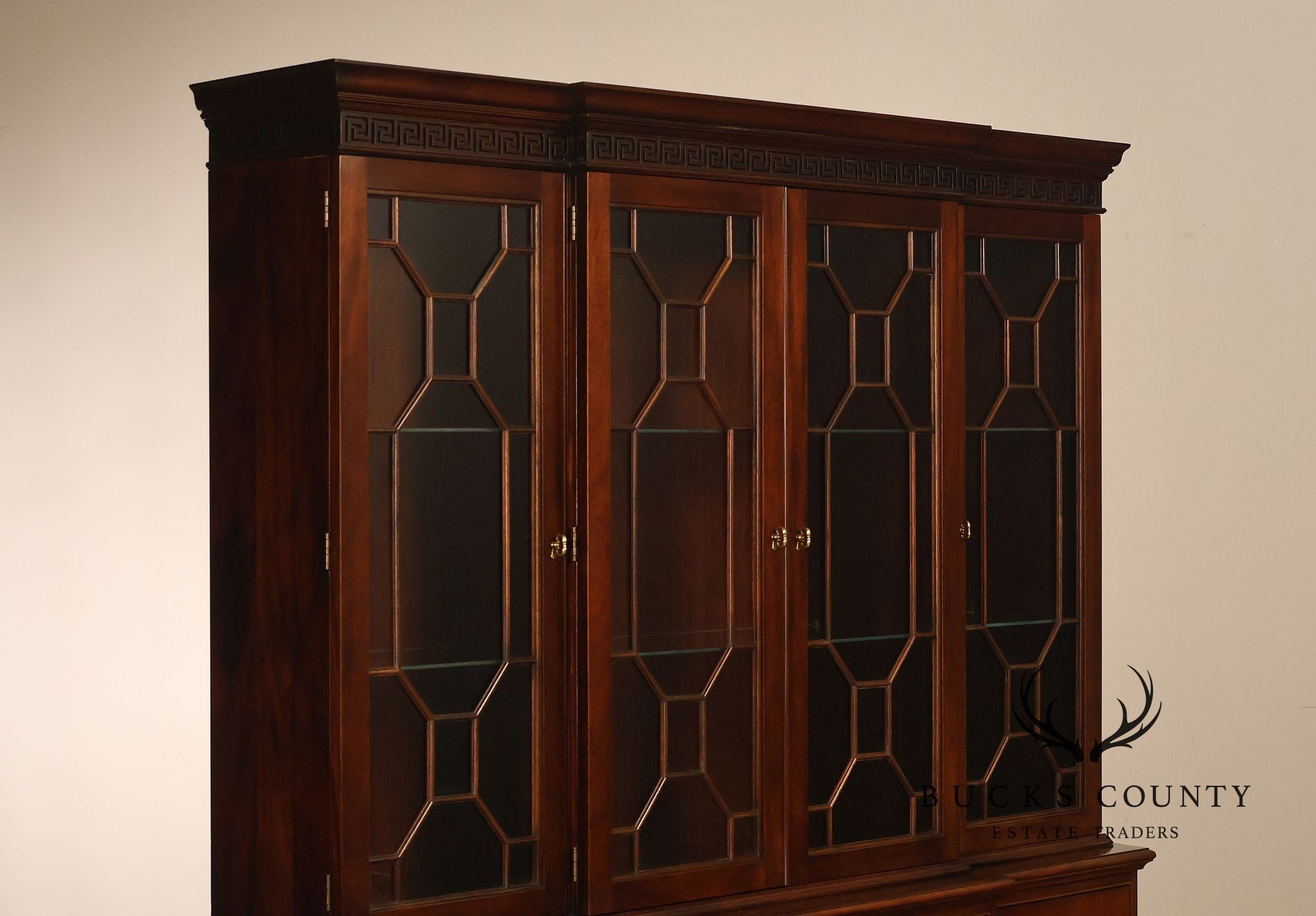 Stickley Georgian Style Mahogany Bookcase Breakfront