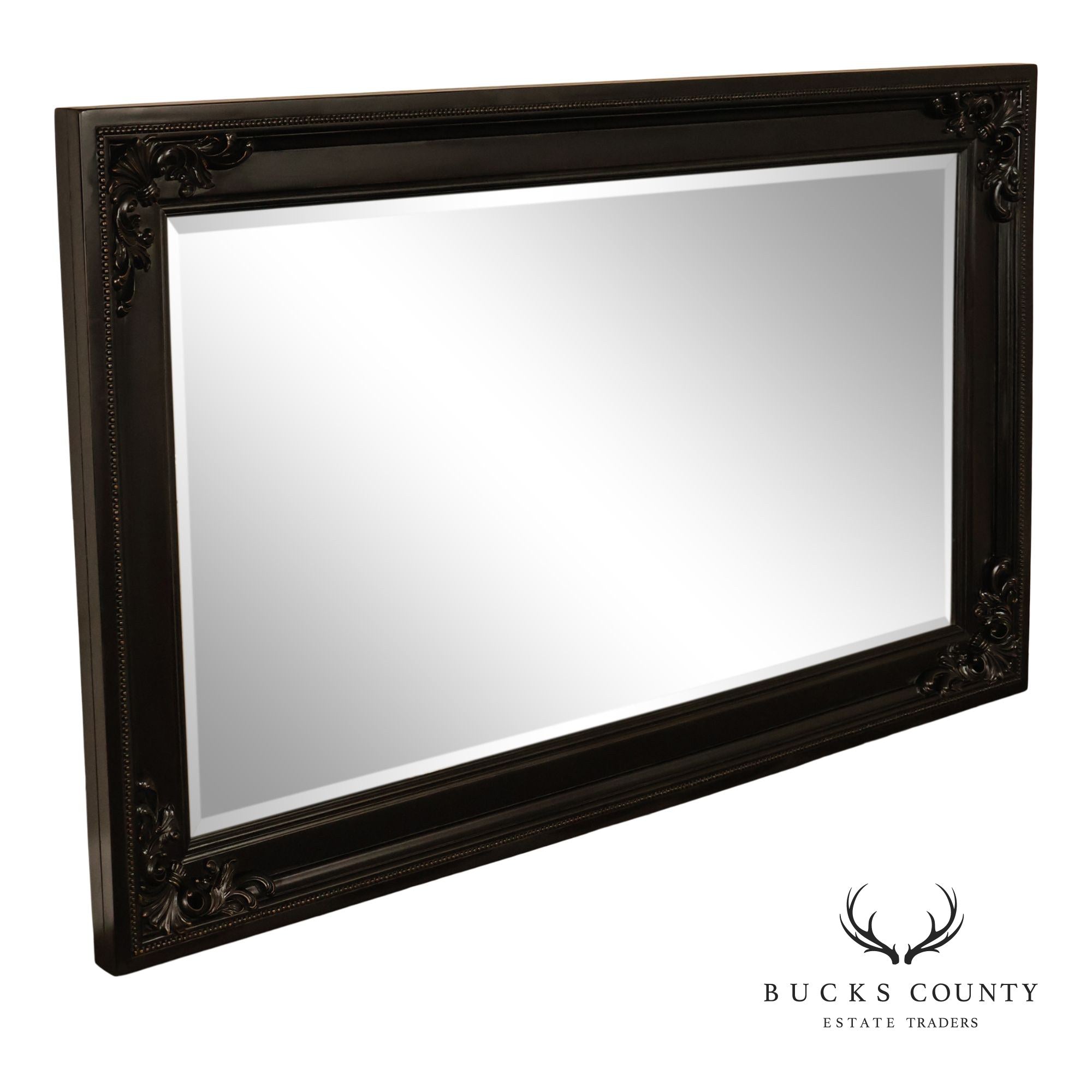 Rococo Style Large Ebonized Leaner Mirror