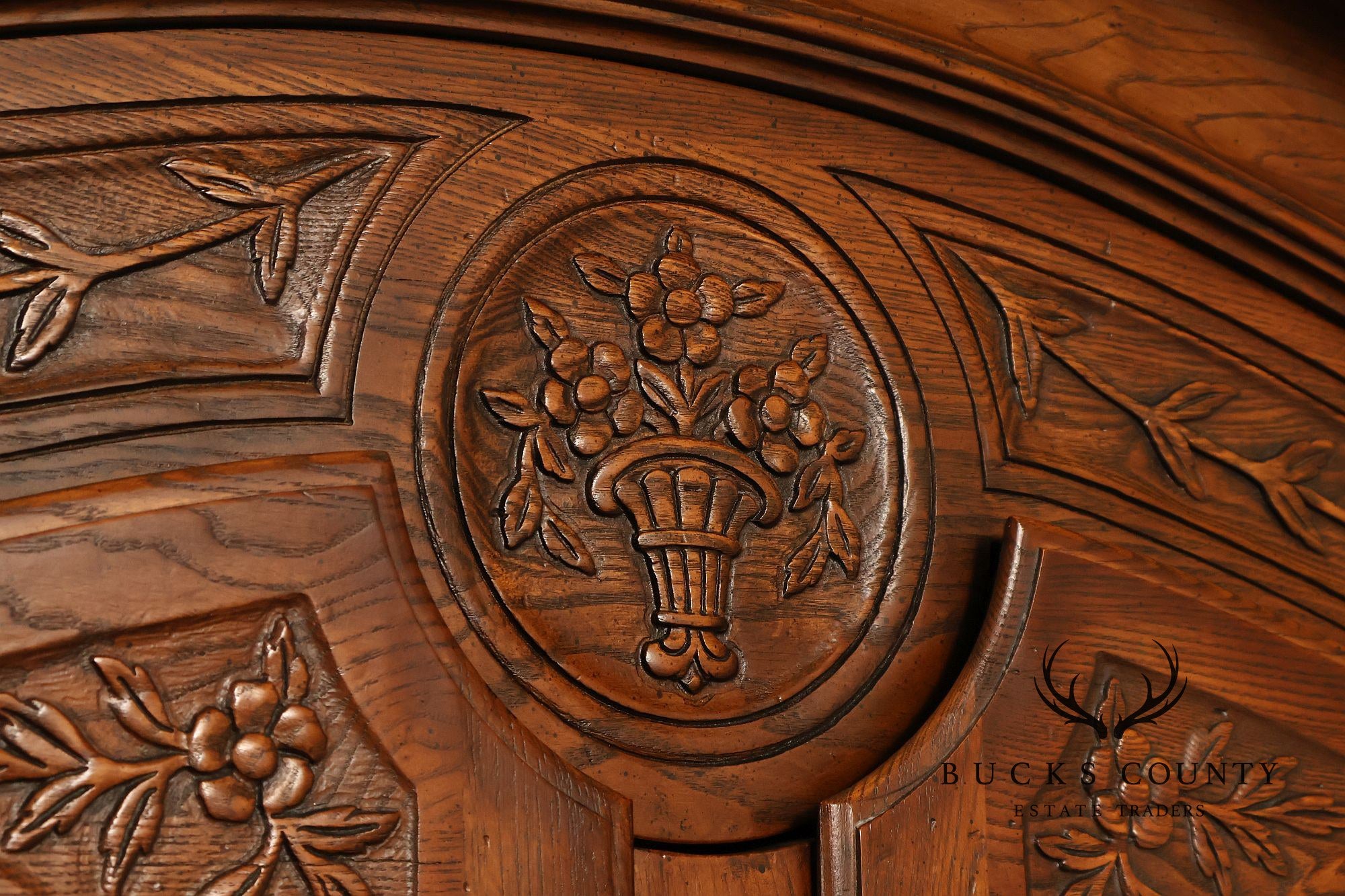 Henredon Four Centuries Collection French Louis XV Style Carved Oak Armoire