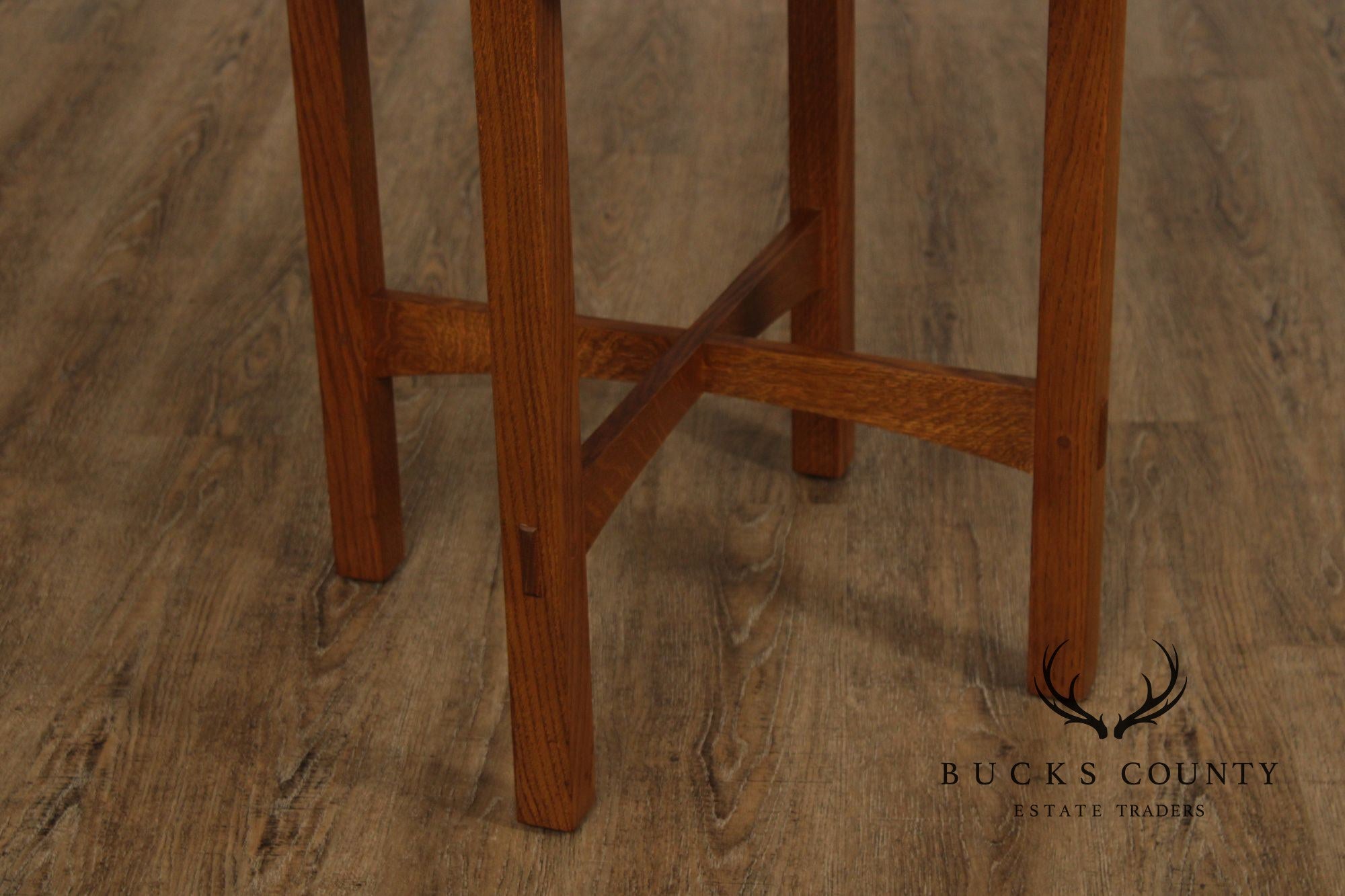 Stickley Mission Collection Oak Round Lamp Table