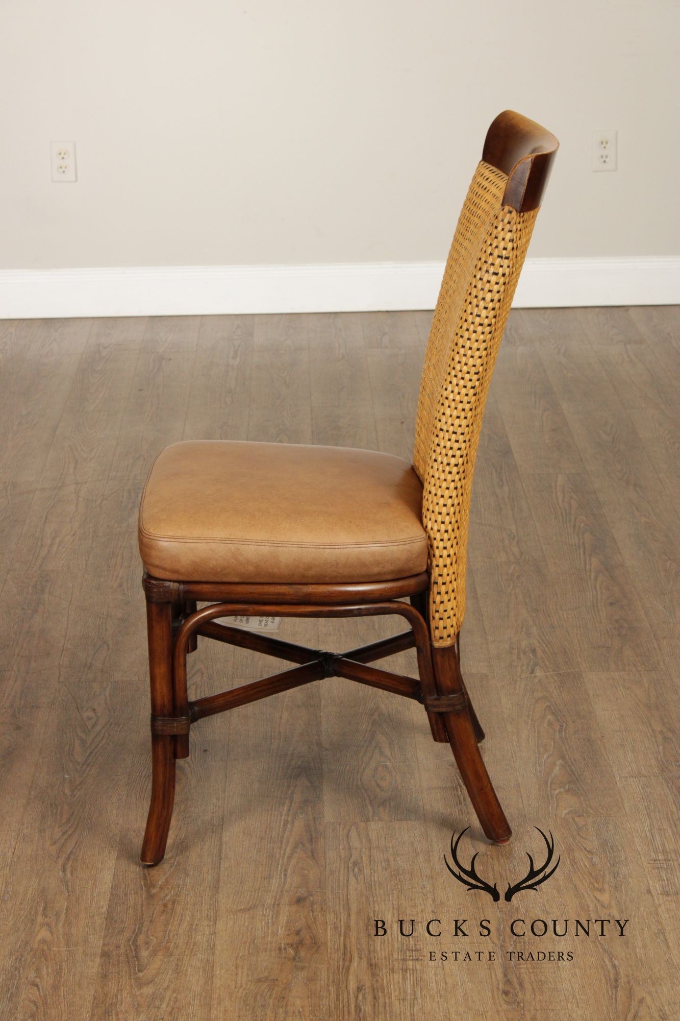 Palecek British Colonial Style Bamboo and Rattan Side Chair