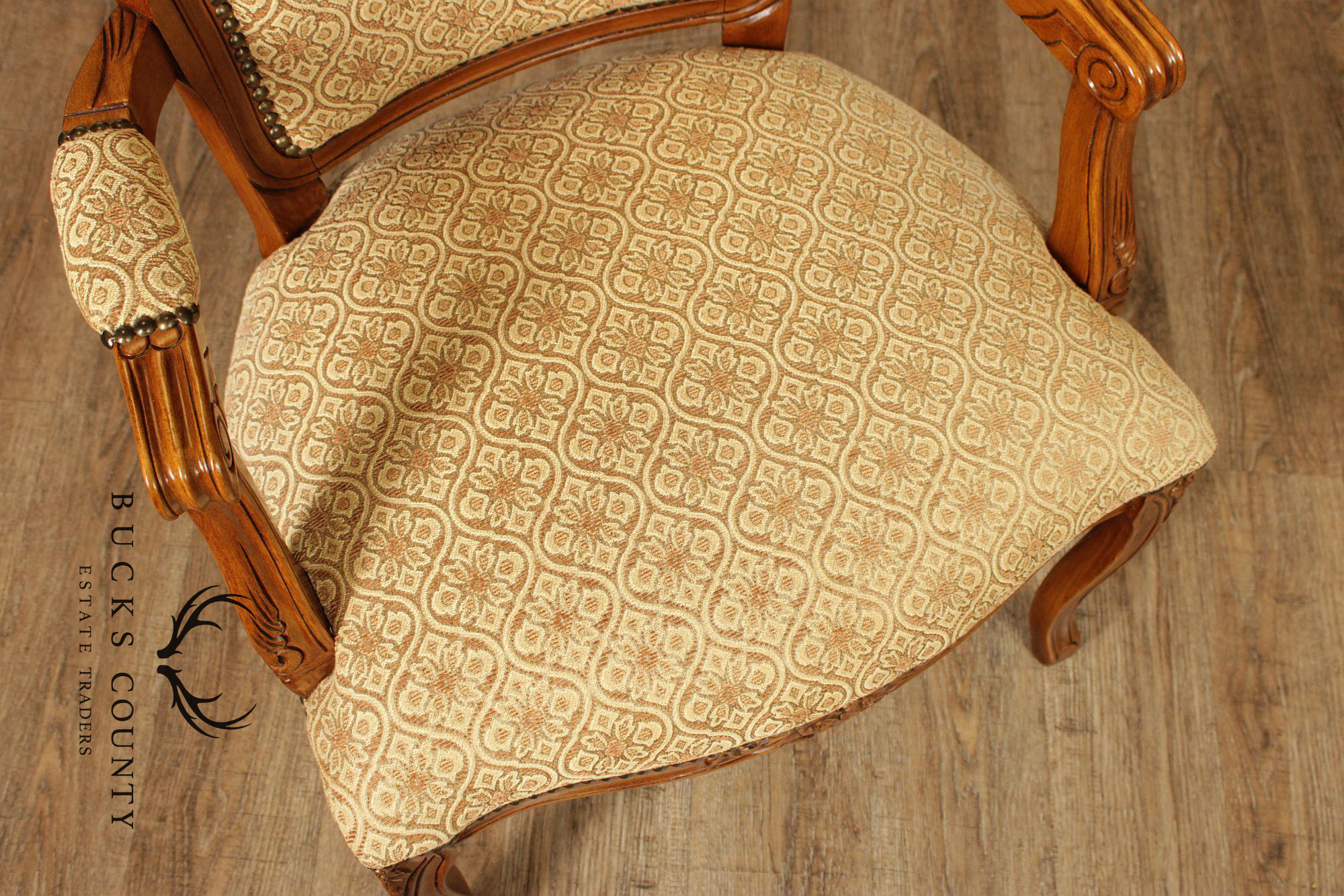 French Louis XV Style Pair of Fauteuil Armchairs