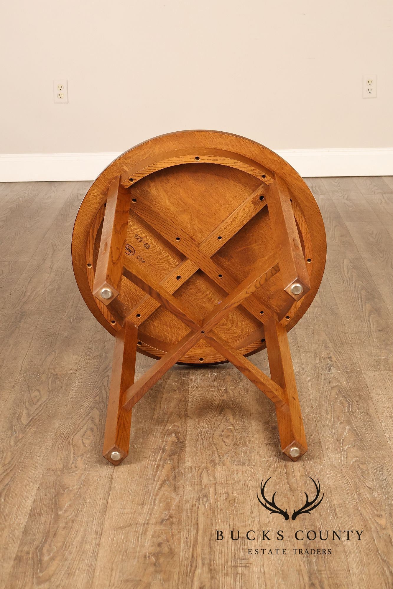 Stickley Mission Collection Round Oak Side Table