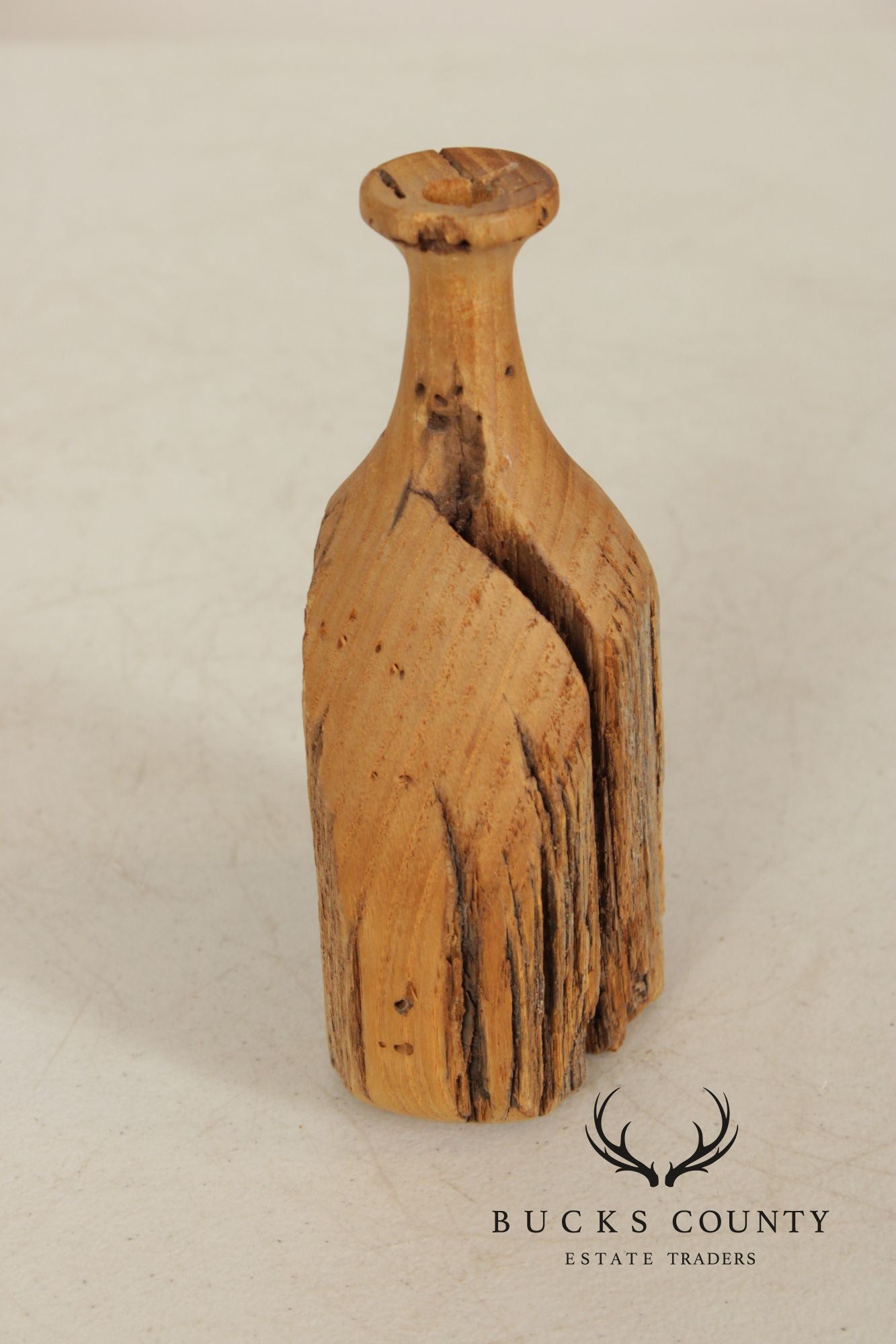 Vintage Set of Three Carved Wood Bottles