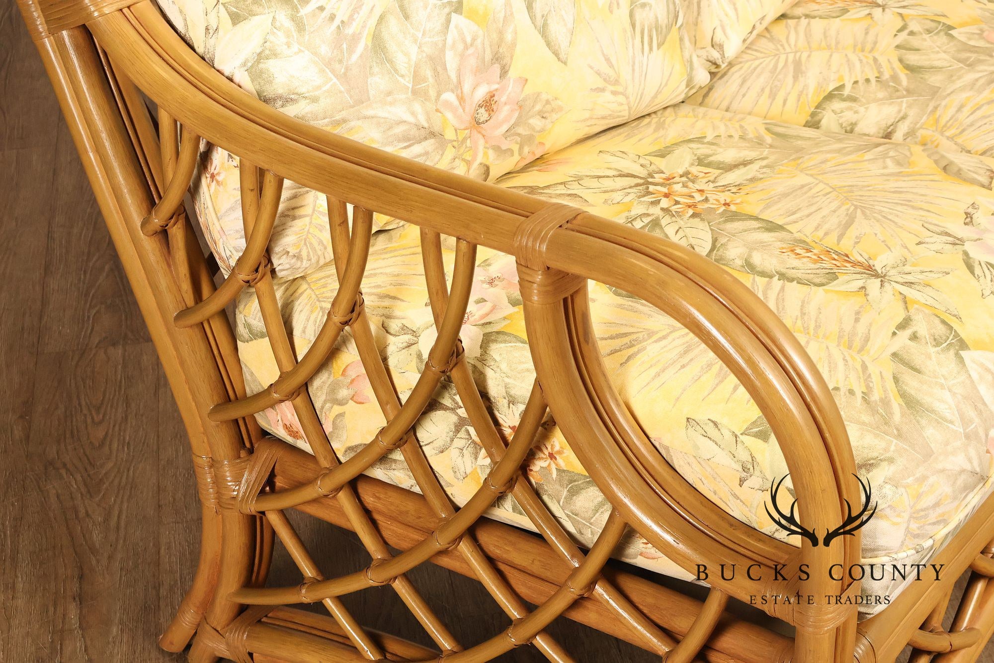 TradeWinds Rattan Sofa With Upholstered Cushions