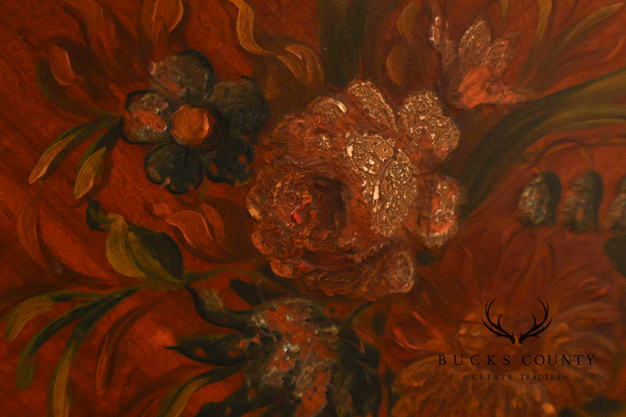 Edwardian Paint Decorated Satinwood Twin Headboard