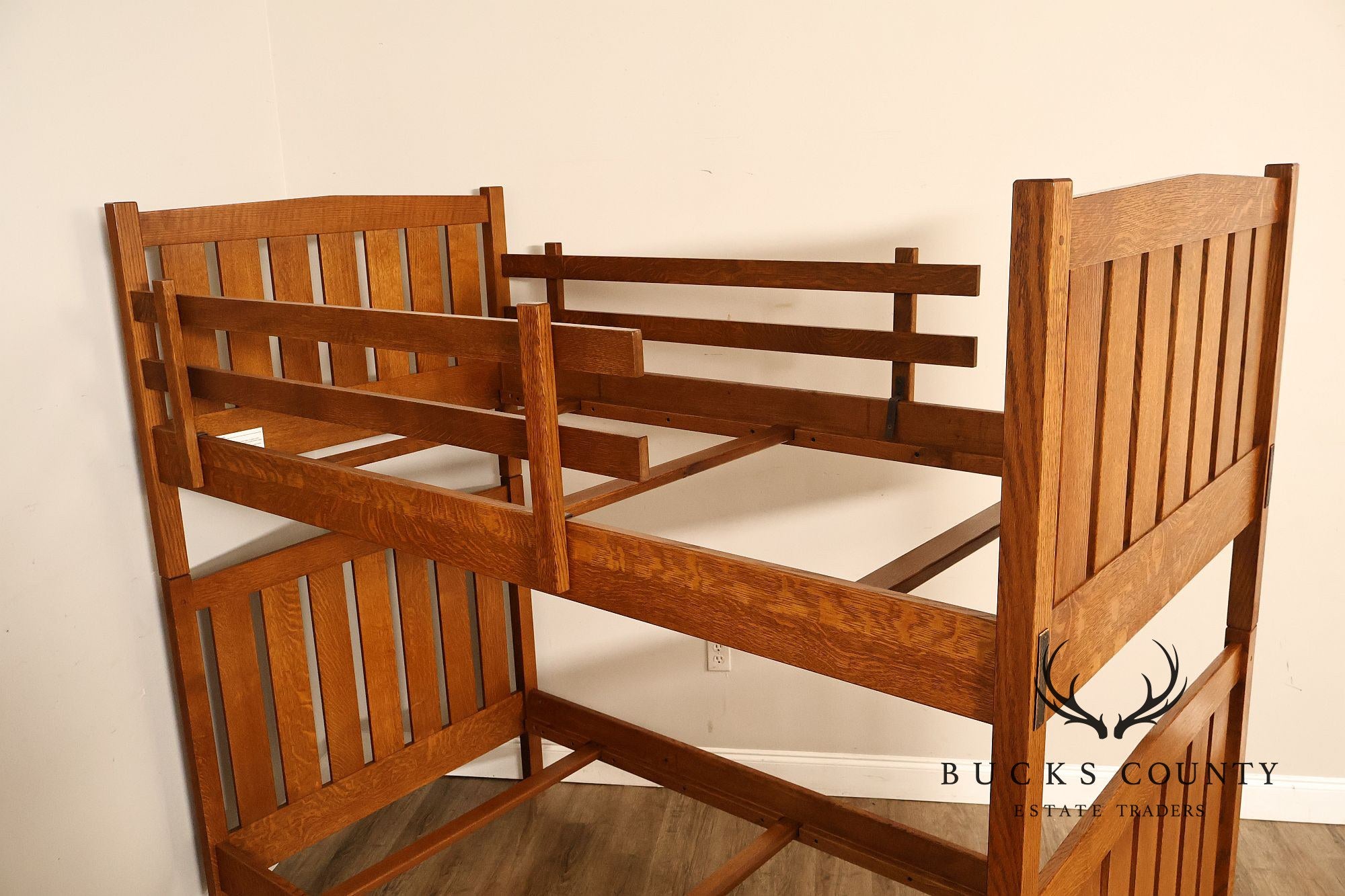 Stickley Mission Collection Oak Twin Over Twin Bunk Bed