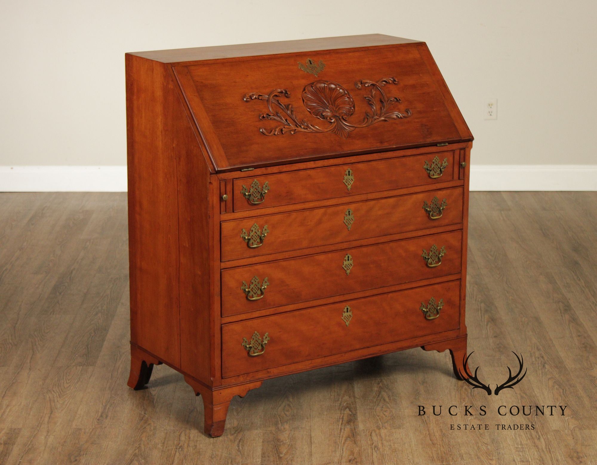 Antique Hepplewhite Style Cherry Slant Front Desk