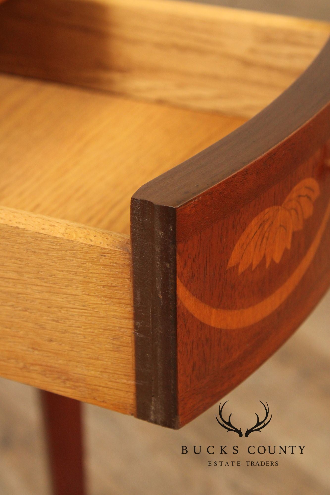 Baker Federal Style Inlaid Mahogany Round Side Table