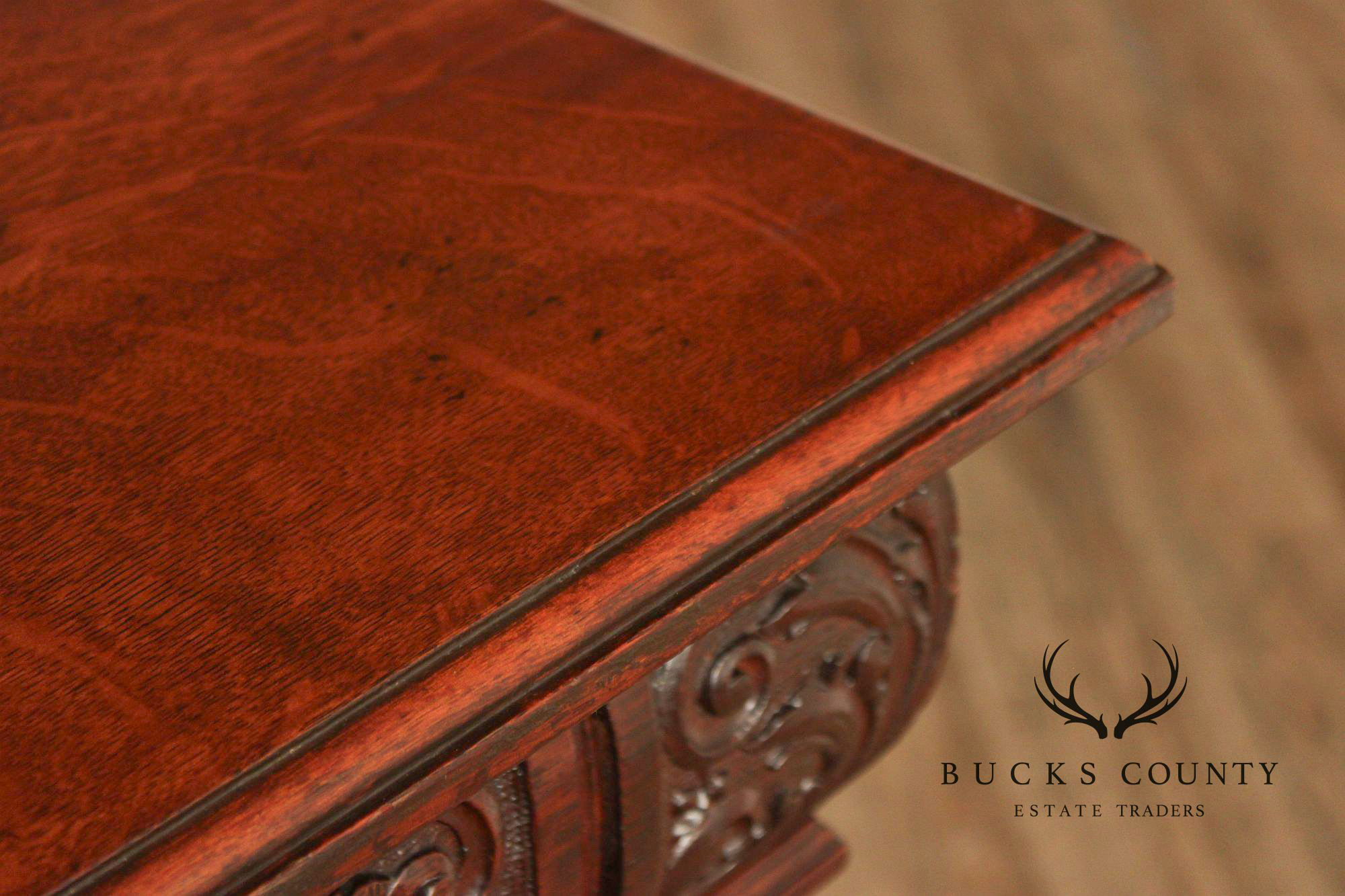 Antique Carved Oak Server Cabinet In The Manner Of R. J. Horner