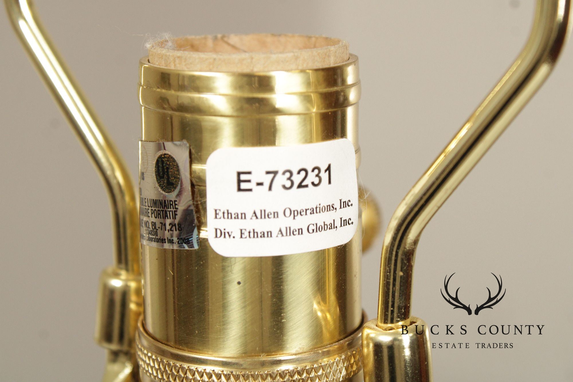 Ethan Allen Amber Glass Urn Table Lamp