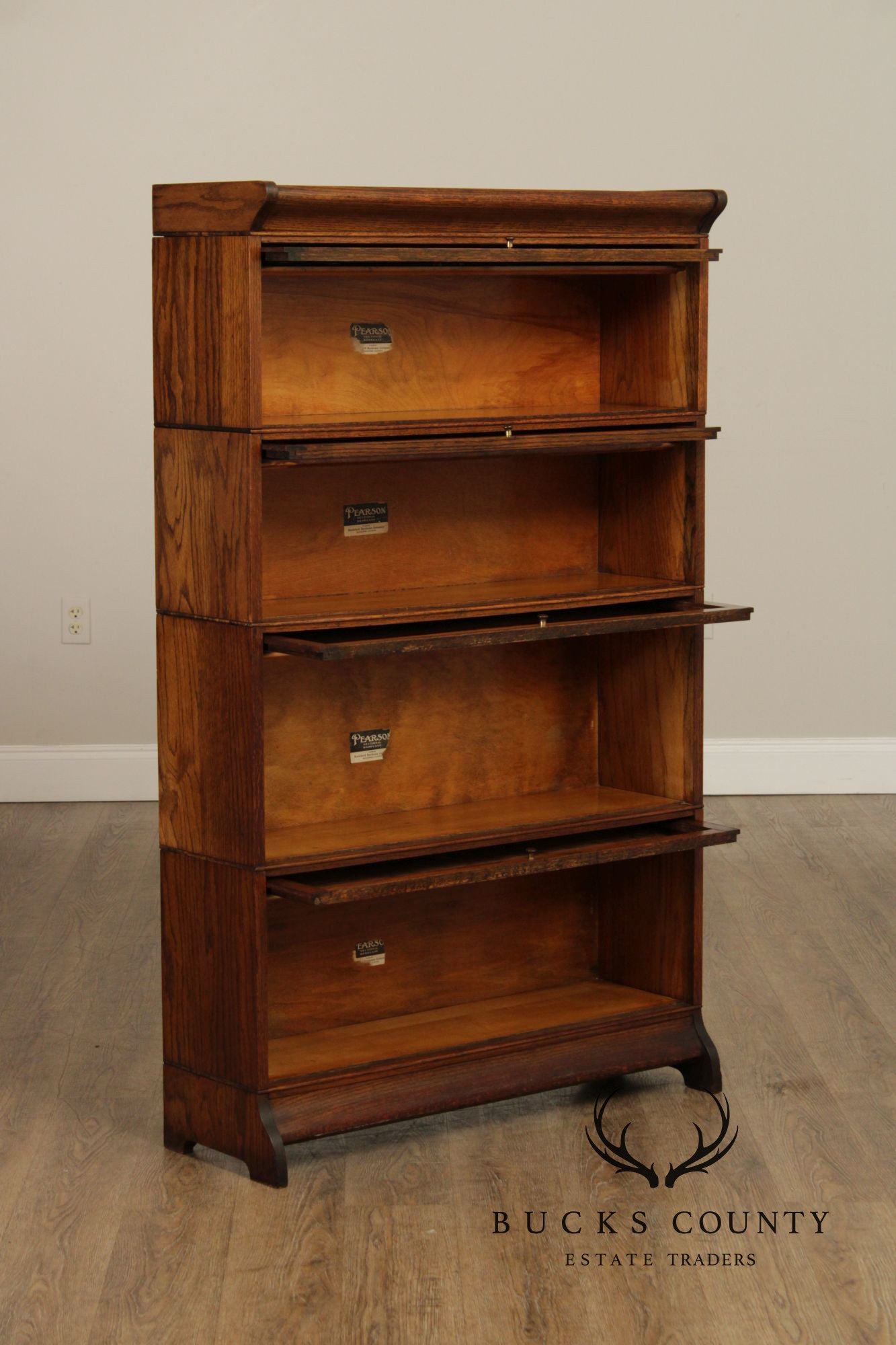 Pearson Antique Oak Four Stack Barrister Bookcase