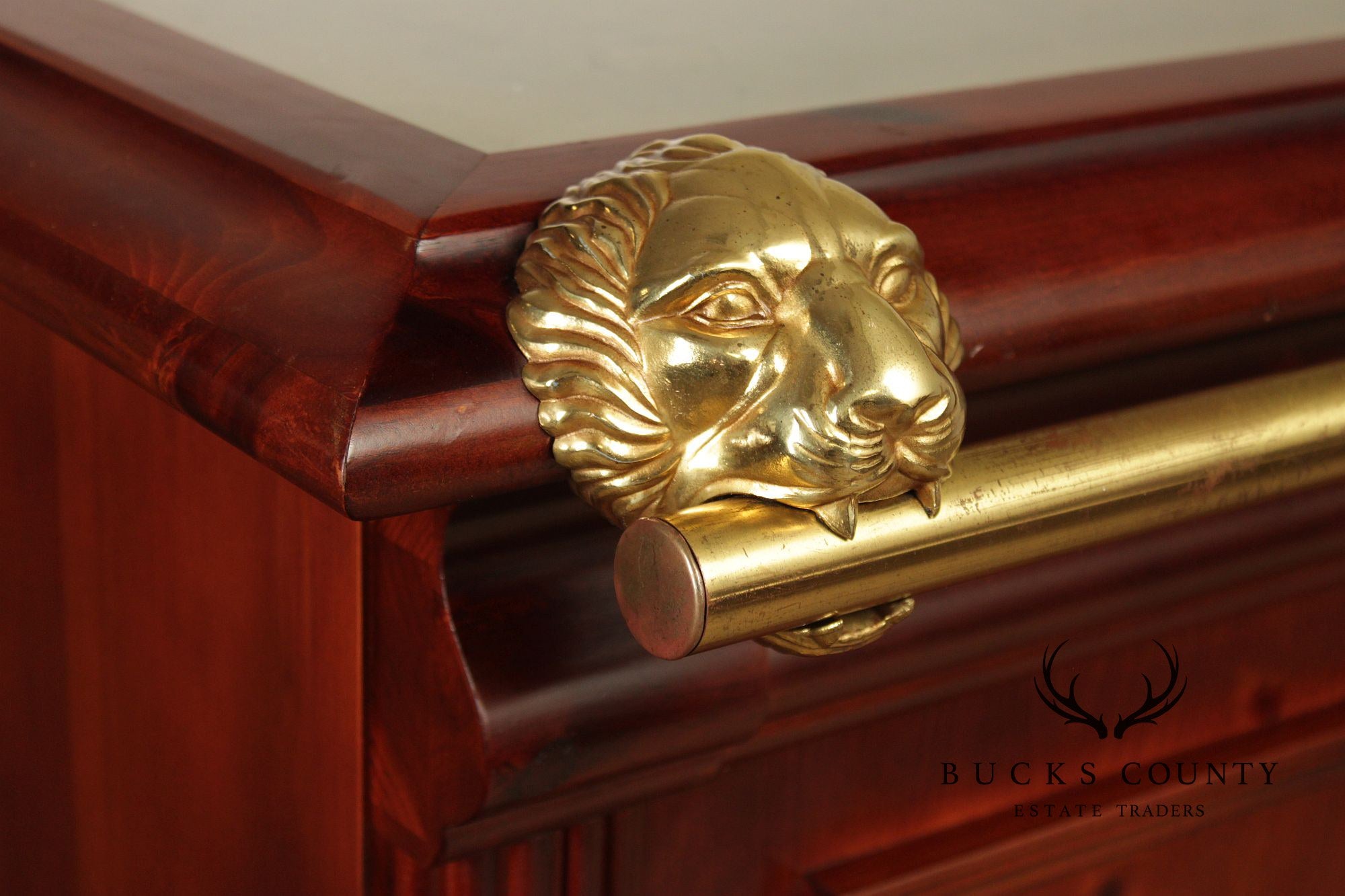 Pulaski Furniture Brass Top Lion Head Bar With Two Stools