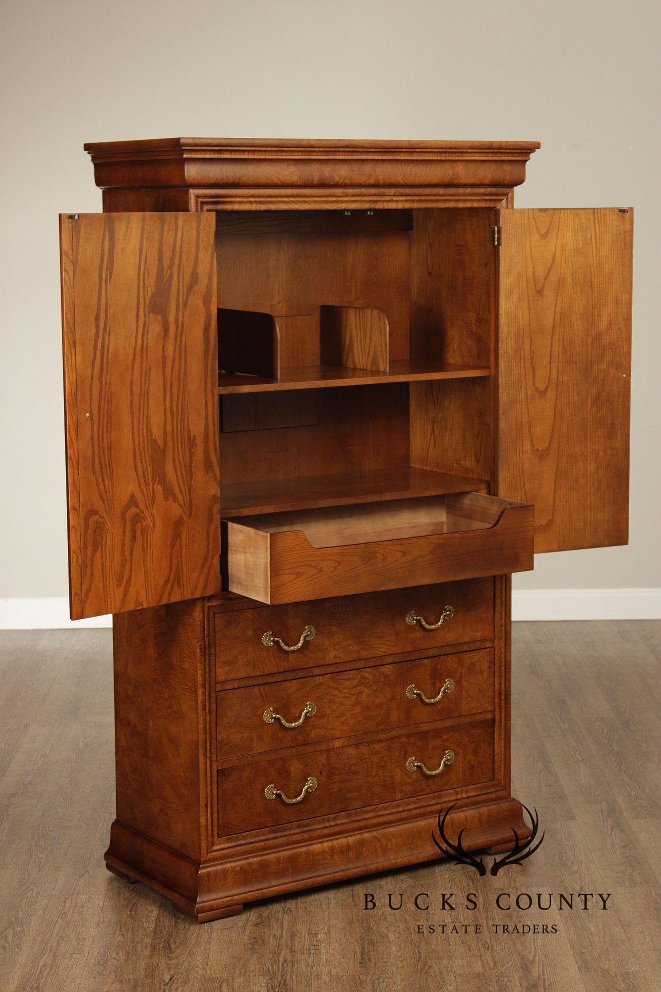 Henredon Charles X Collection Burlwood Armoire