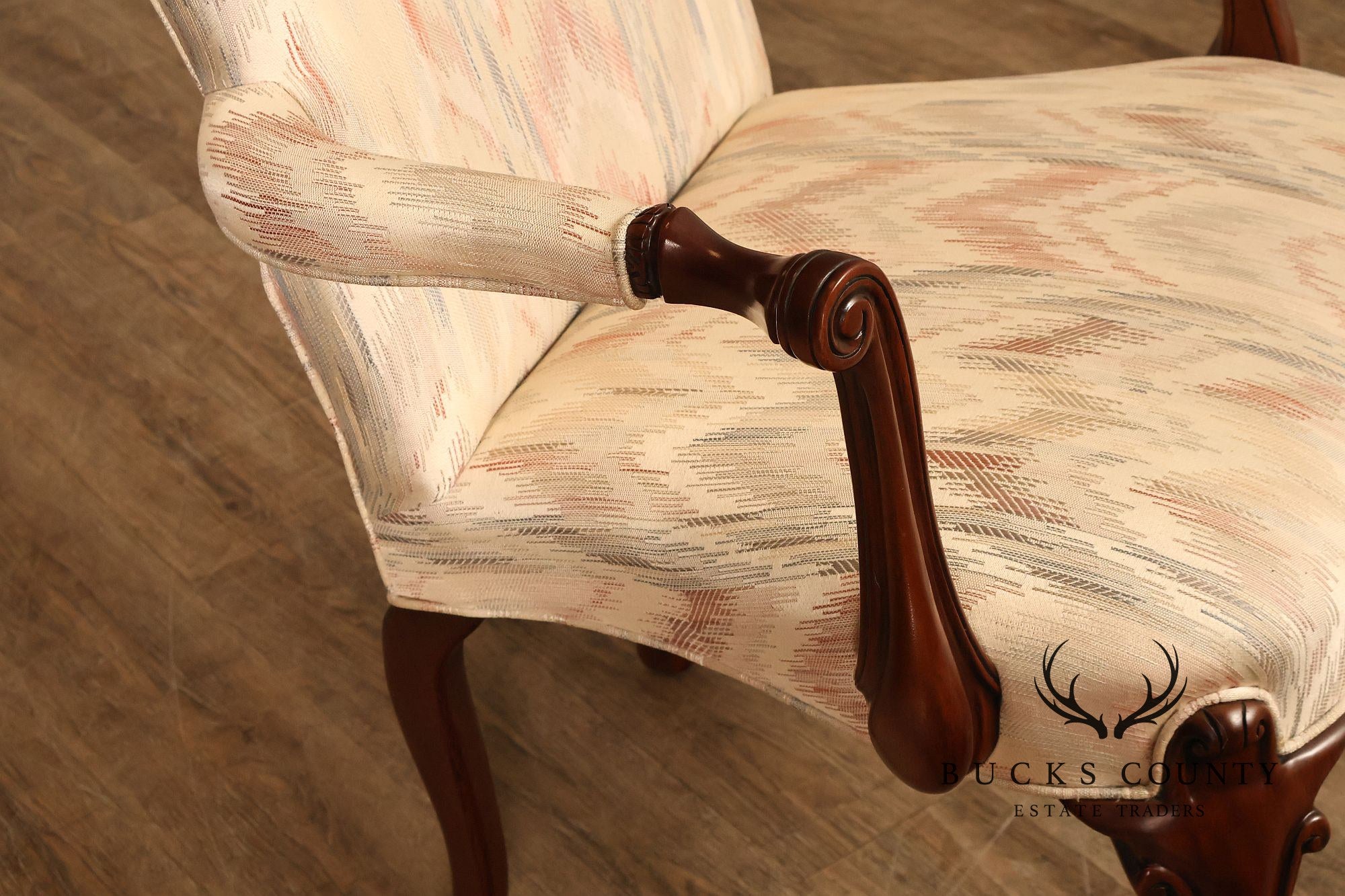 Southwood Queen Anne Style Pair of Mahogany Armchairs