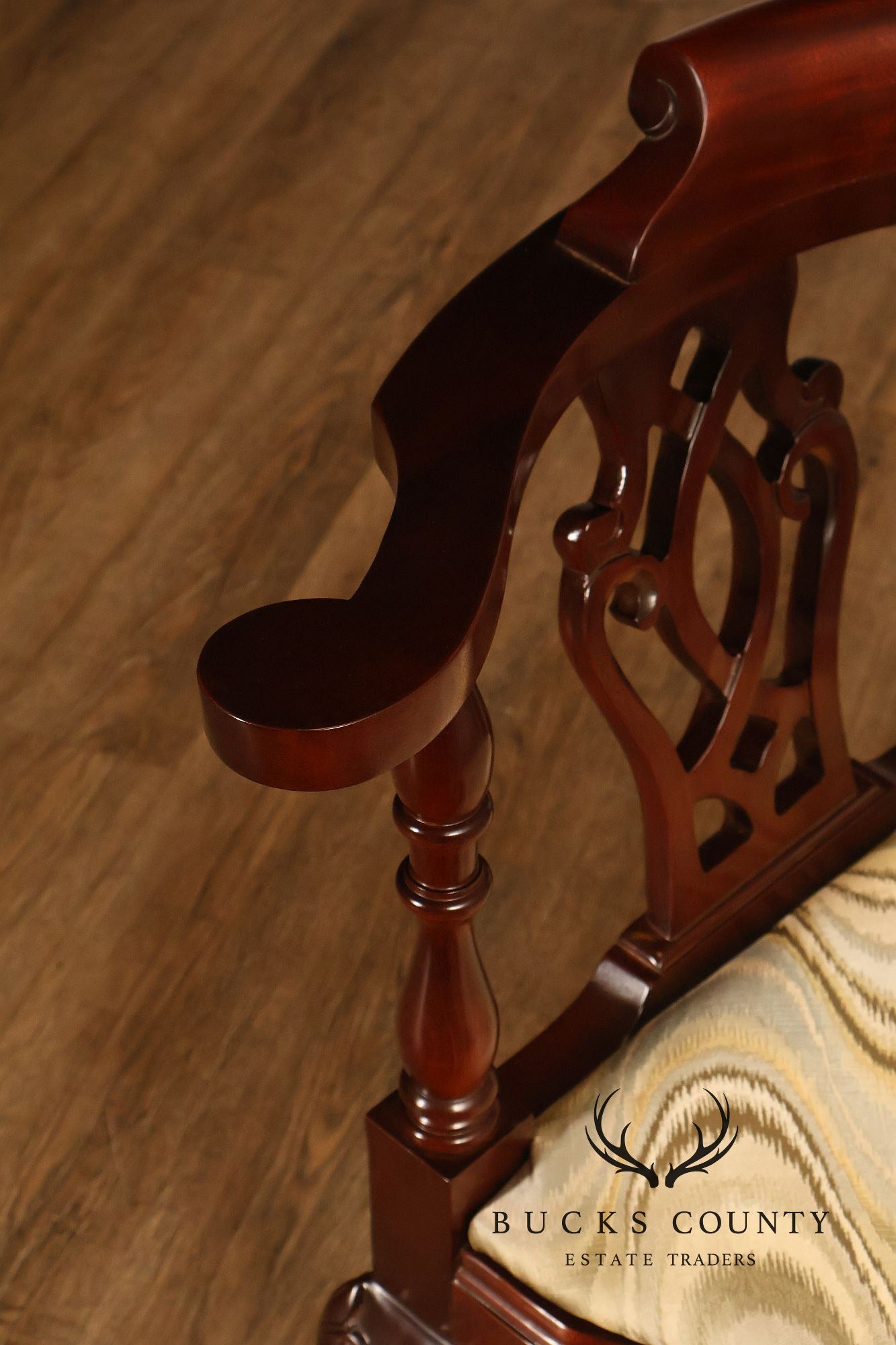 Statesville Chippendale Style Mahogany Corner Chair