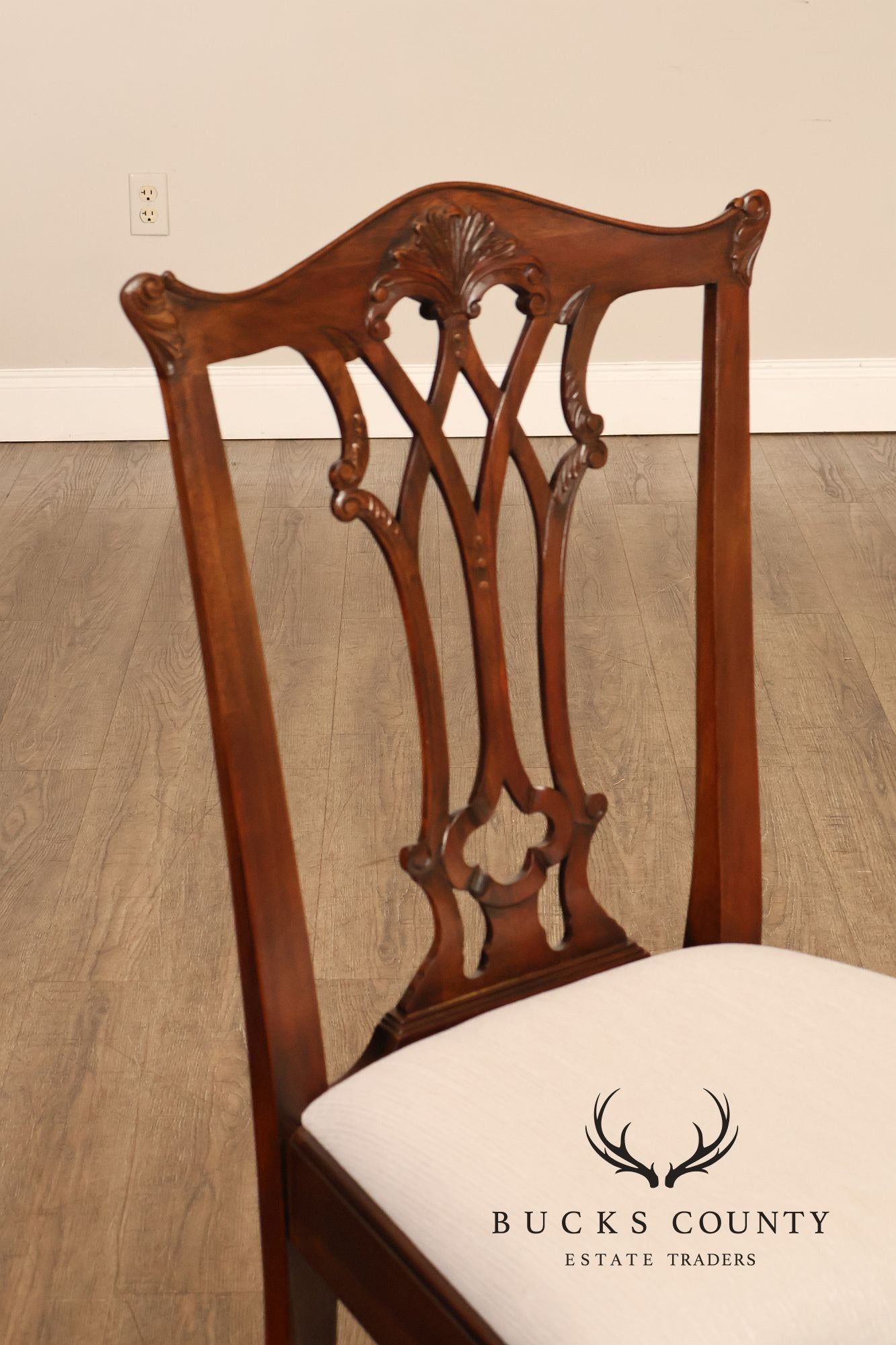 Maitland Smith Chippendale Style Set of Ten Mahogany Dining Chairs