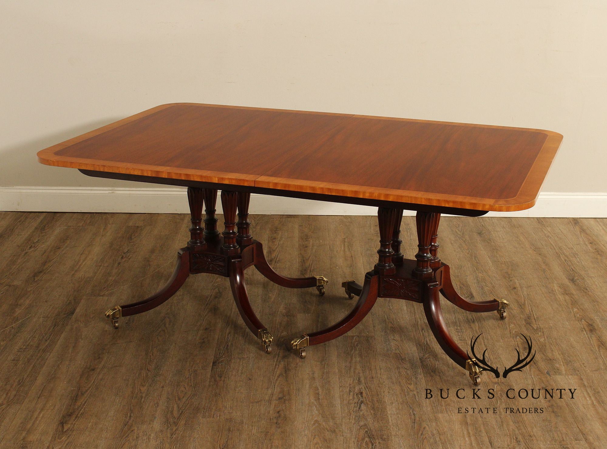 Baker Historic Charleston Reproductions Double Pedestal Mahogany Dining Table