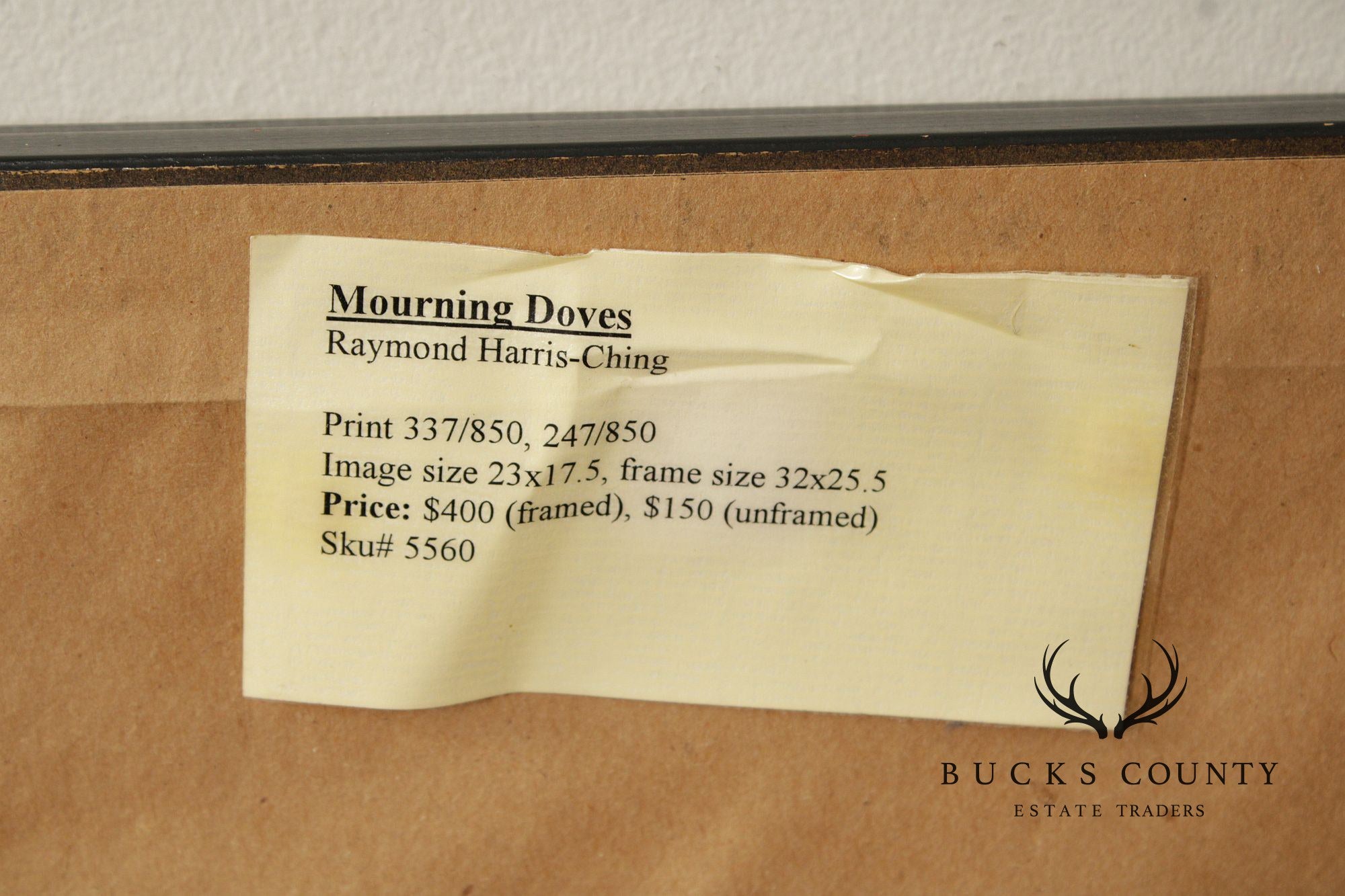 Raymond Harris-Ching Limited Edition Print, 'Mourning Doves'