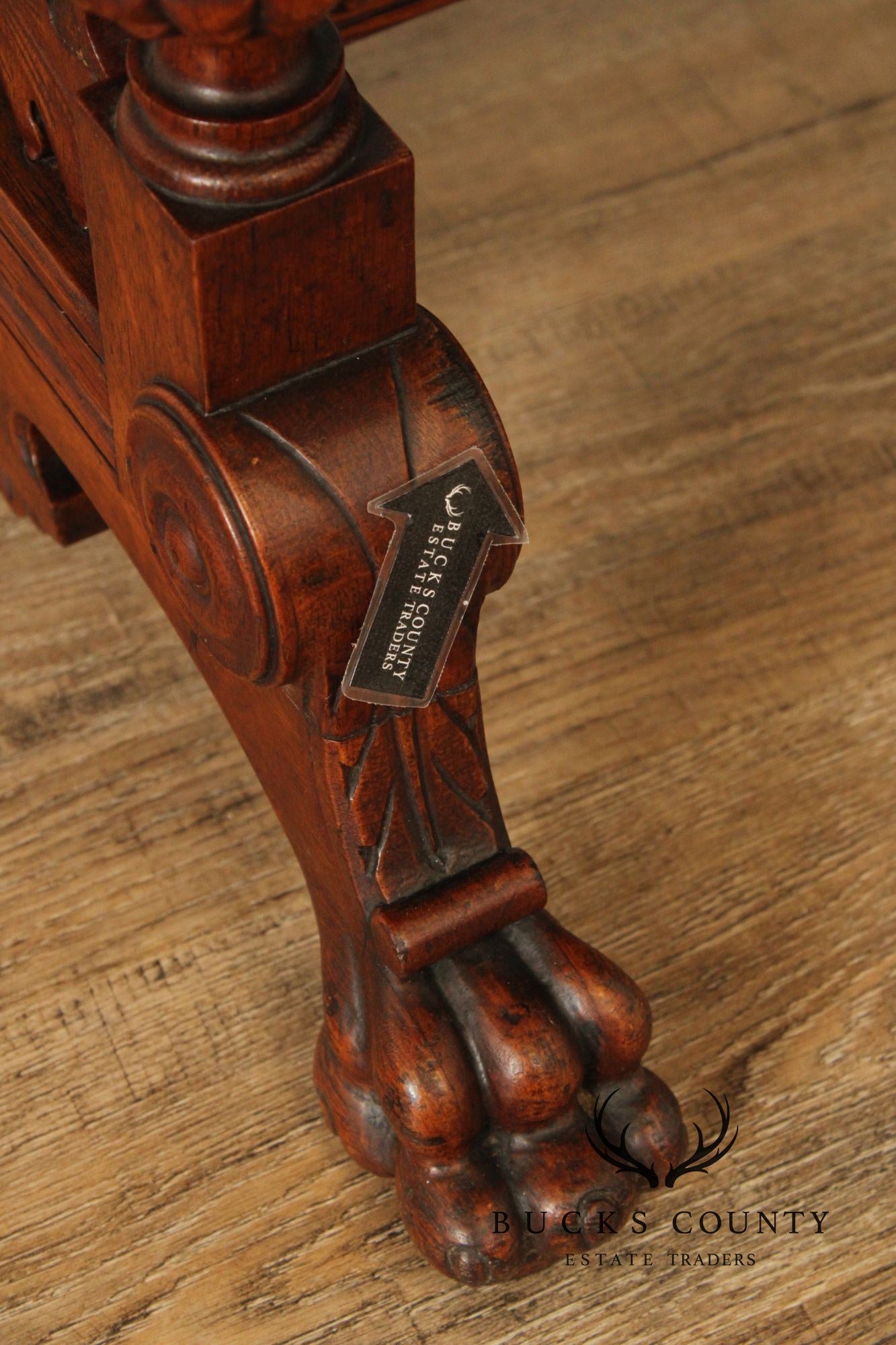 Antique Victorian Renaissance Revival Carved Oak Parlor Table