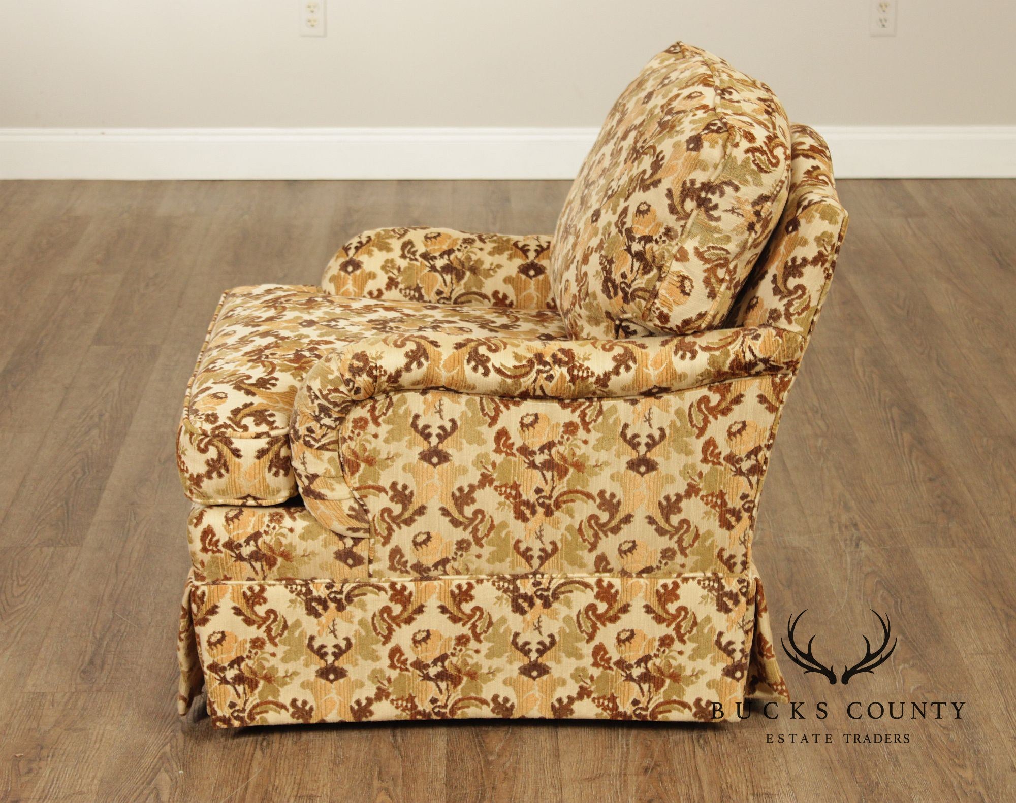 Sherrill Furniture Pair of Swivel Rocking Armchairs & Ottoman