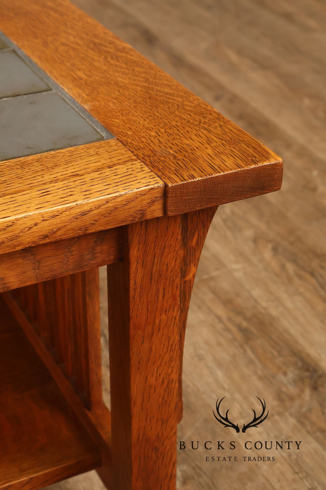 Stickley Mission Collection Oak Tile Top Coffee Table
