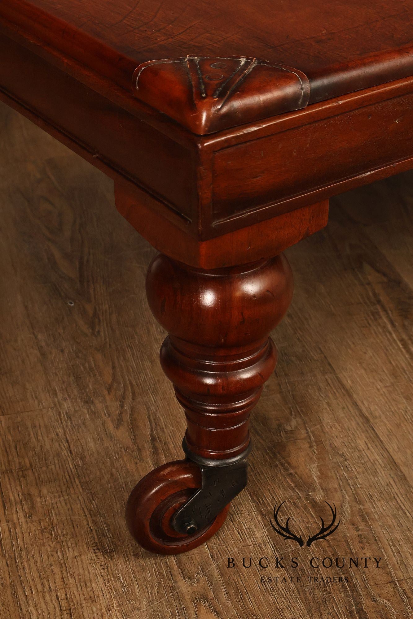 South Cone Company Traditional LeatherTop Coffee Table On Casters